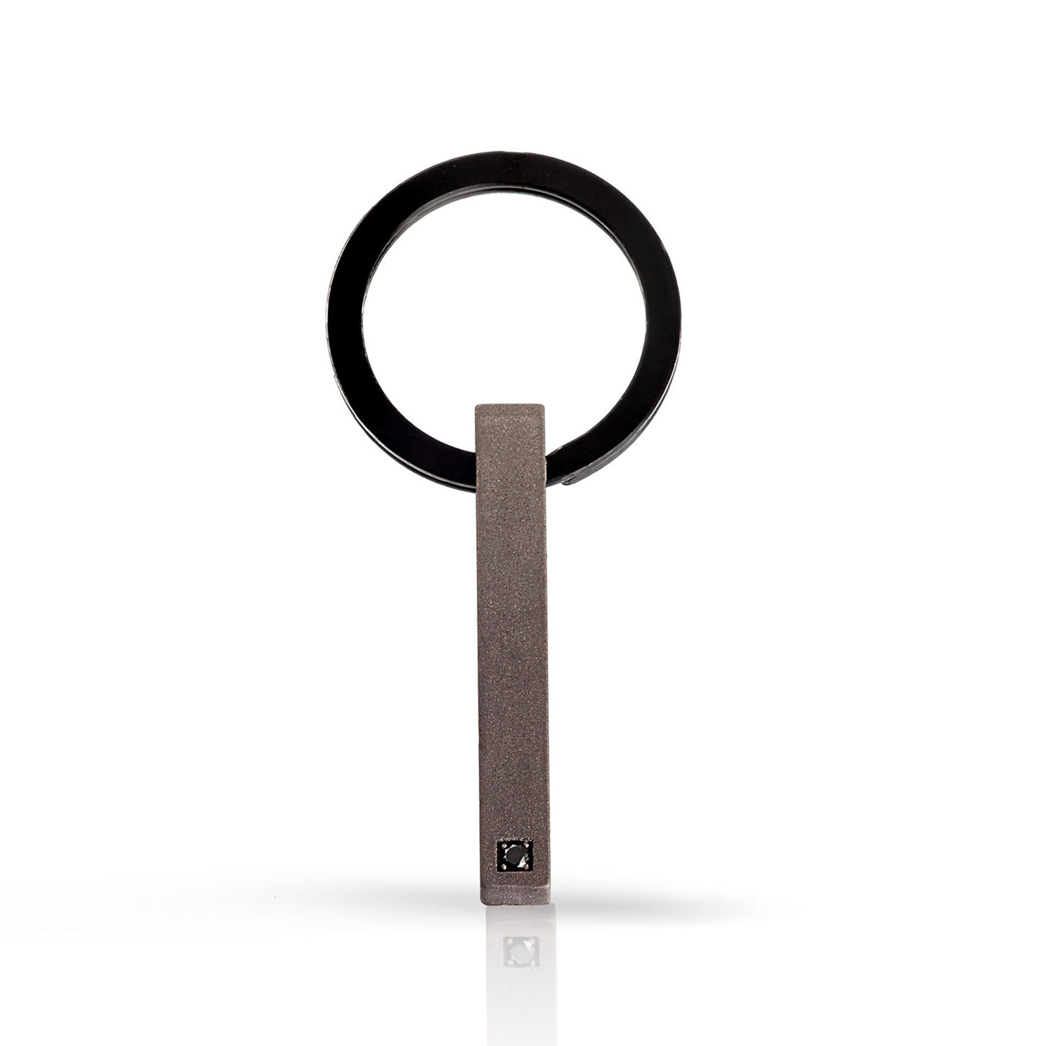 Keychains IN Titanium with BARRETTA and 1 Diamond BLACK by 3 PUNTI