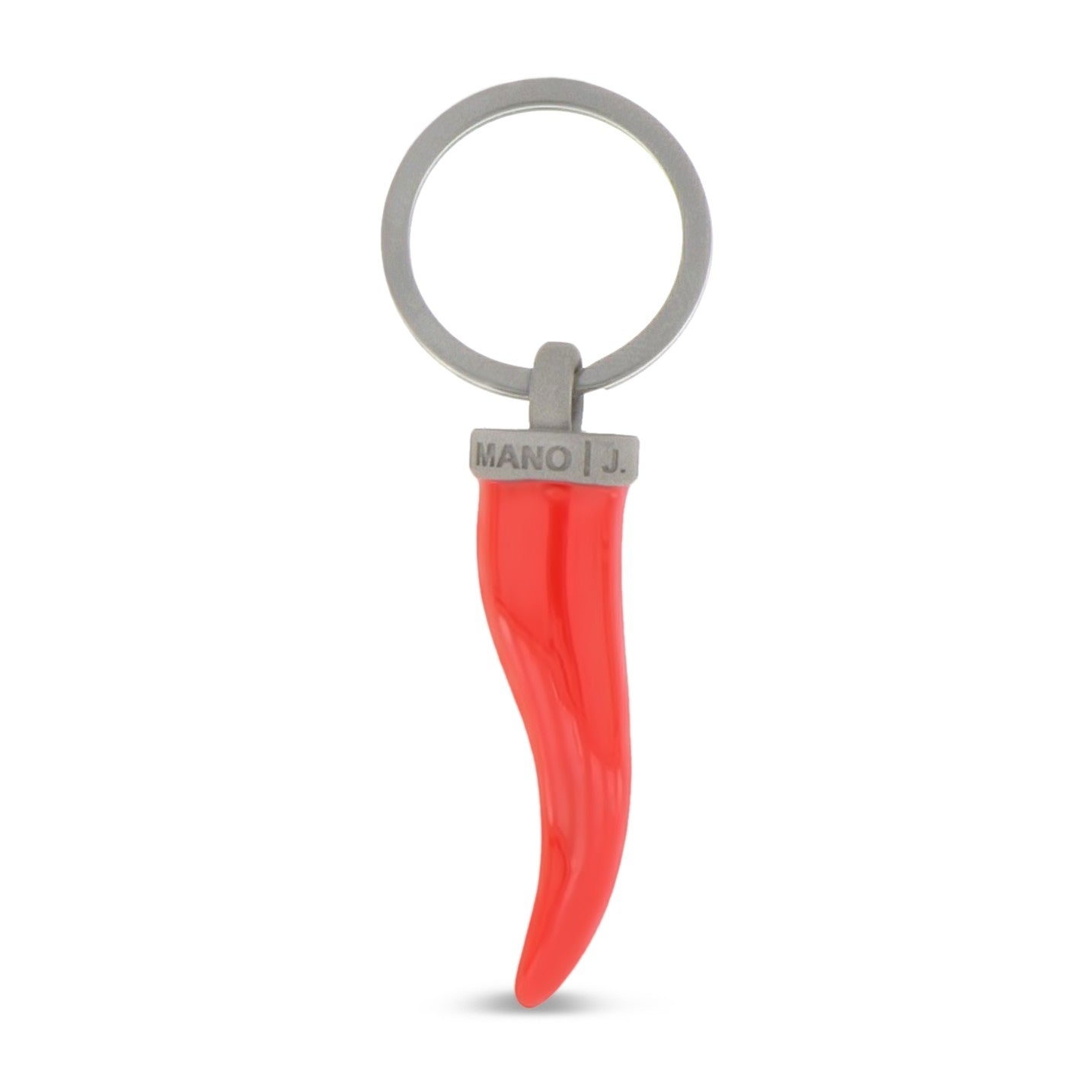 Keychains IN Titanium with CORNETTO SMALTATO ROSSO and Diamond BLACK by 3 PUNTI