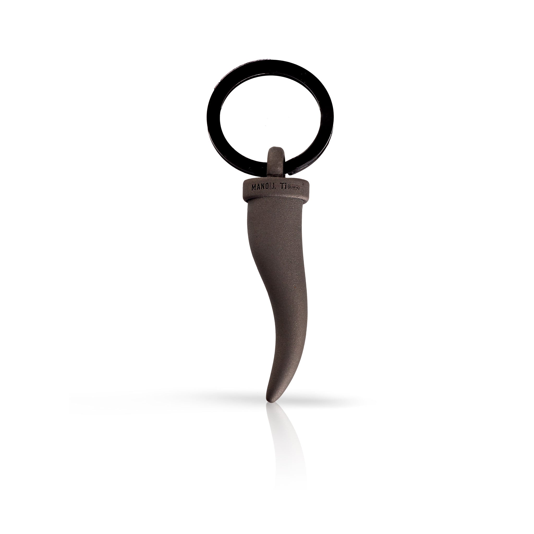 Keychains IN Titanium with CORNETTO GRANDE and Diamond BLACK by 3 PUNTI
