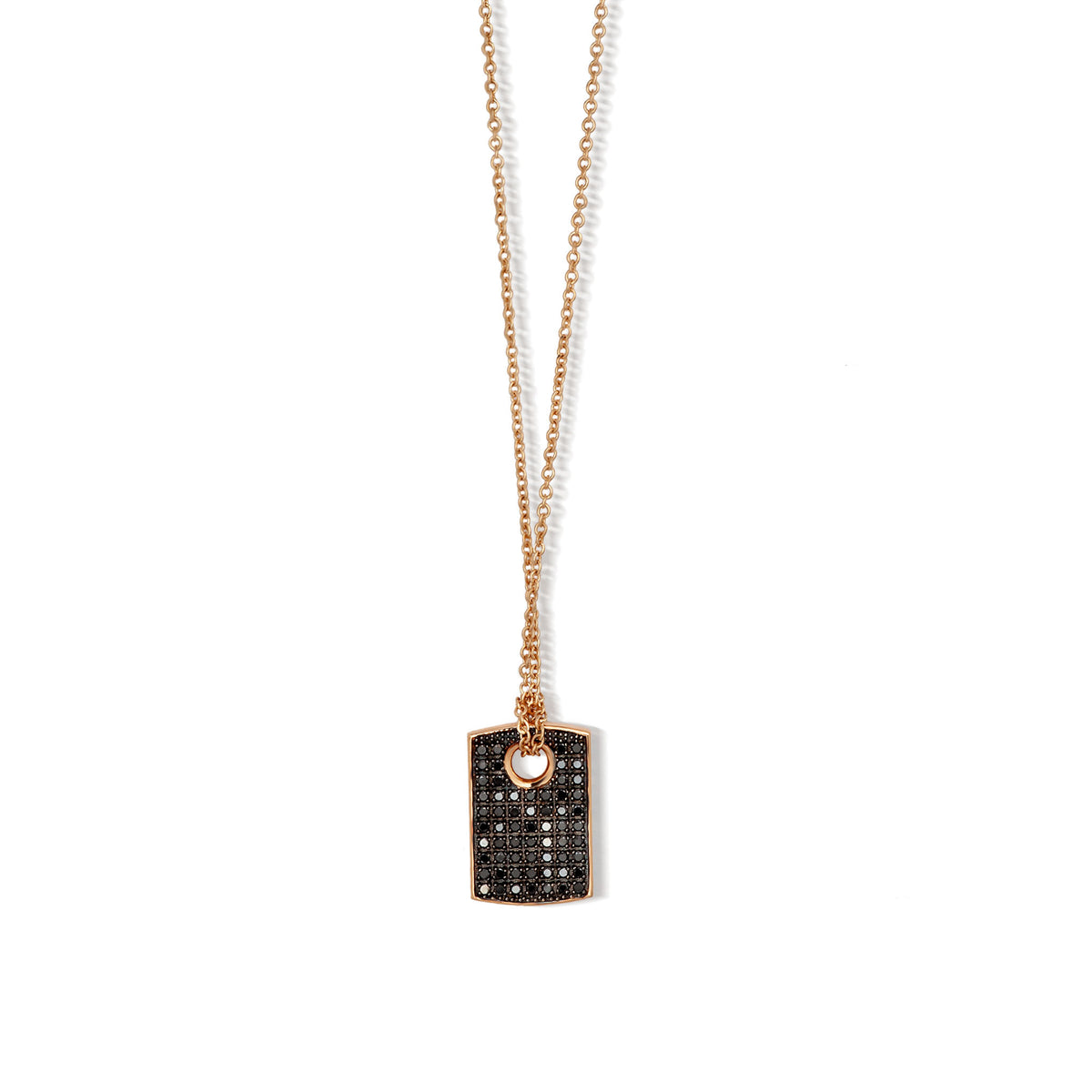 TARGHETTA ORO ROSSO 9 KT CON 61 BLACK E CATENA ORO ROSSO 9KT.