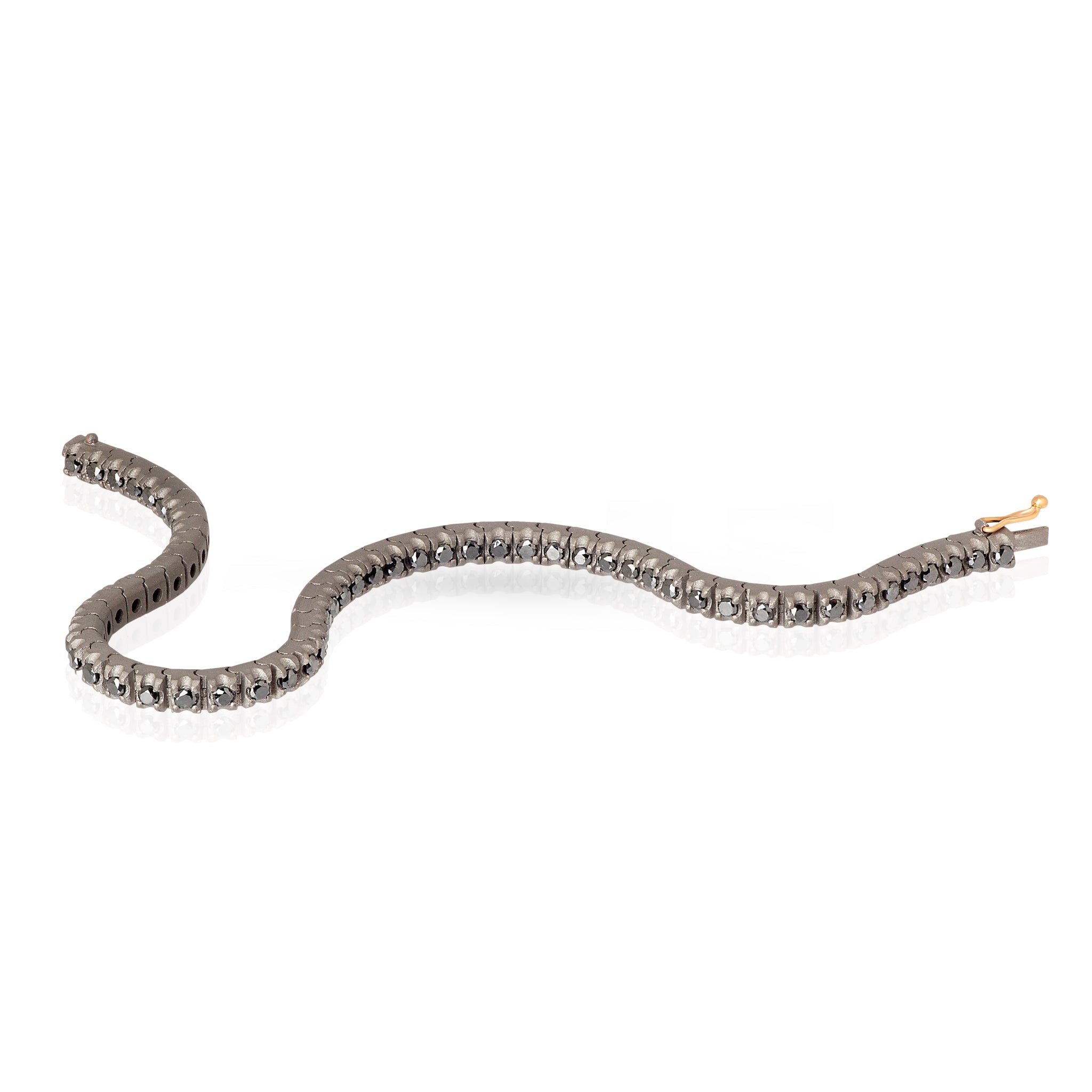 Bracelet TENNIS CLASSICO IN Titanium, Rose Gold 18 KT and Diamonds BLACK by 5 PUNTI.