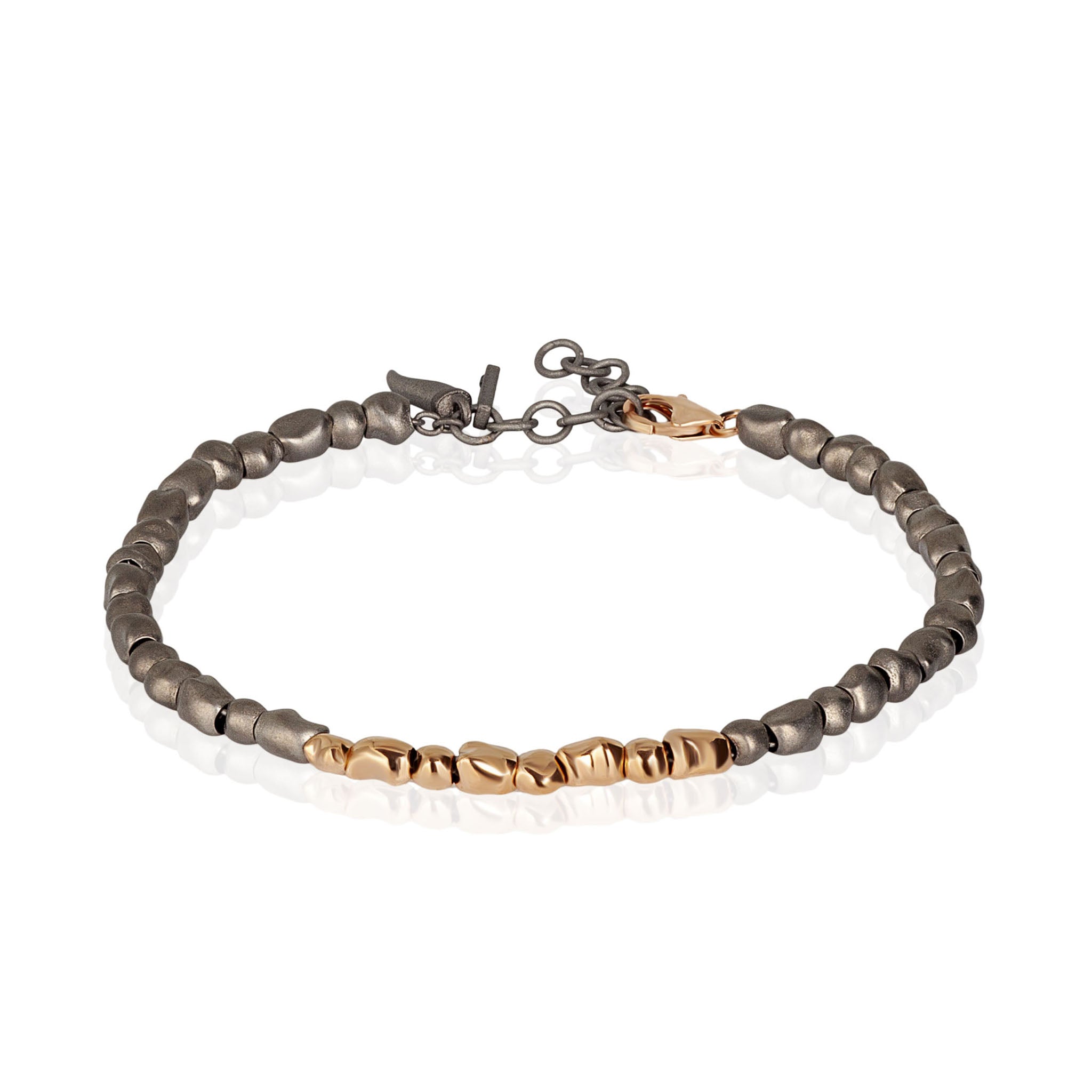 Bracelet UOMO with SASSI PICCOLI IN Titanium and FILA of 8 SASSI IN Rose gold 9 KT
