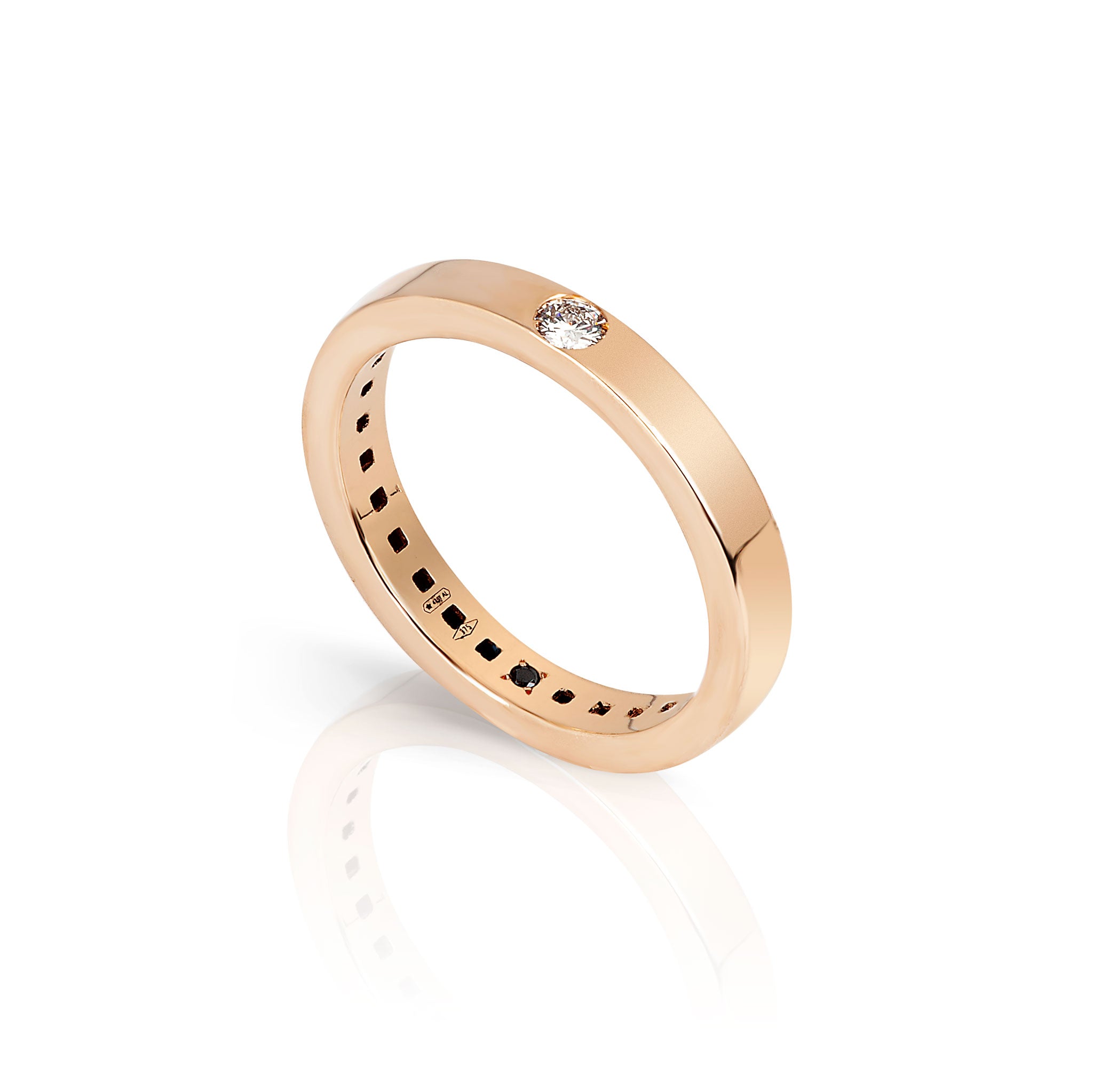 SOLITARIO ORO ROSSO 9 KT CON DIAMANTE WHITE