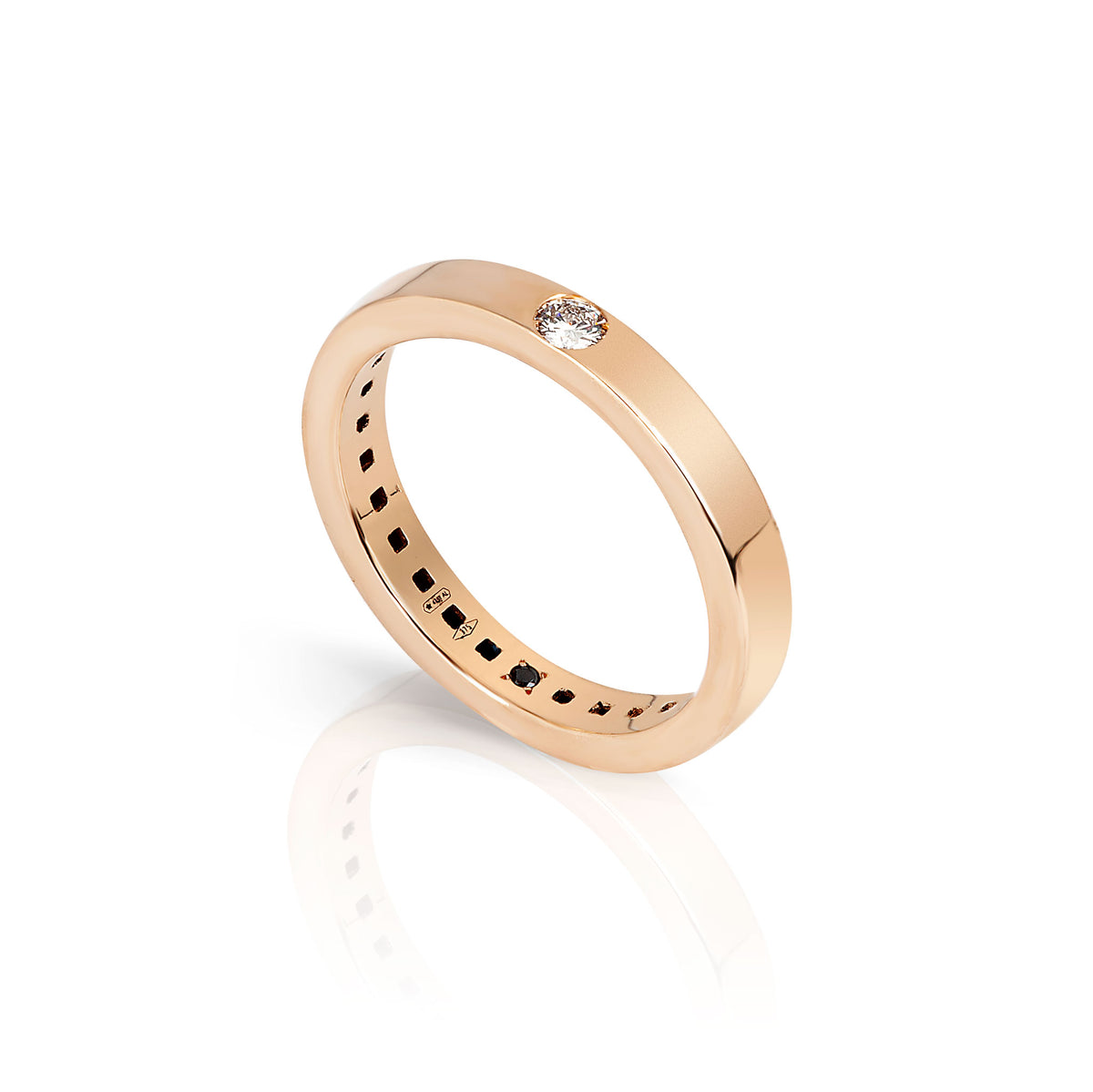 SOLITARIO ORO ROSSO 9 KT CON DIAMANTE WHITE