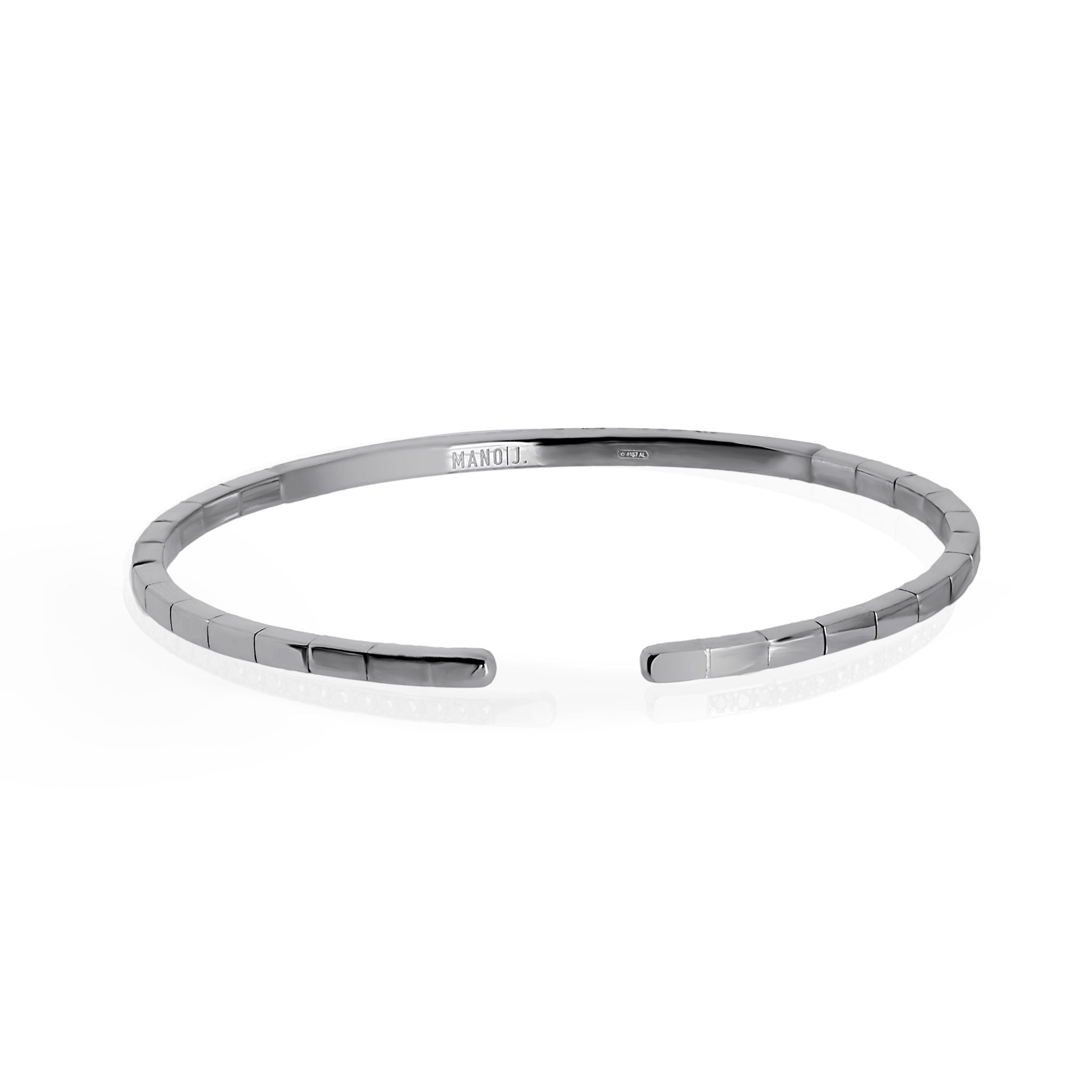 BRACELET À RESSORT EN OR BLANC 18KT ET 27 DIAMANTS NOIRS DE 1 POINT