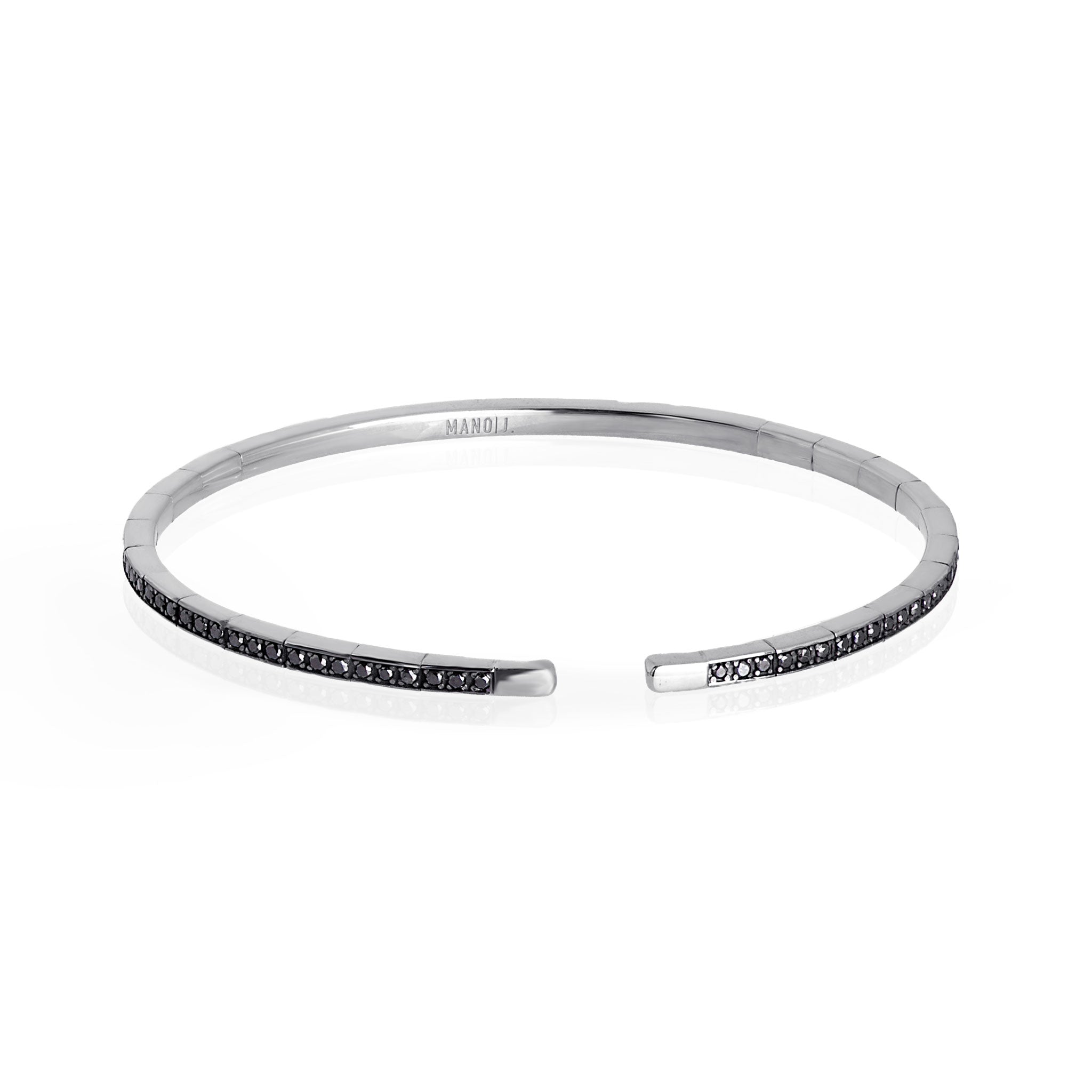 BRACCIALE UOMO A MOLLA IN ORO BIANCO 18KT TUTTO INCASSATO CON DIAMANTI BLACK