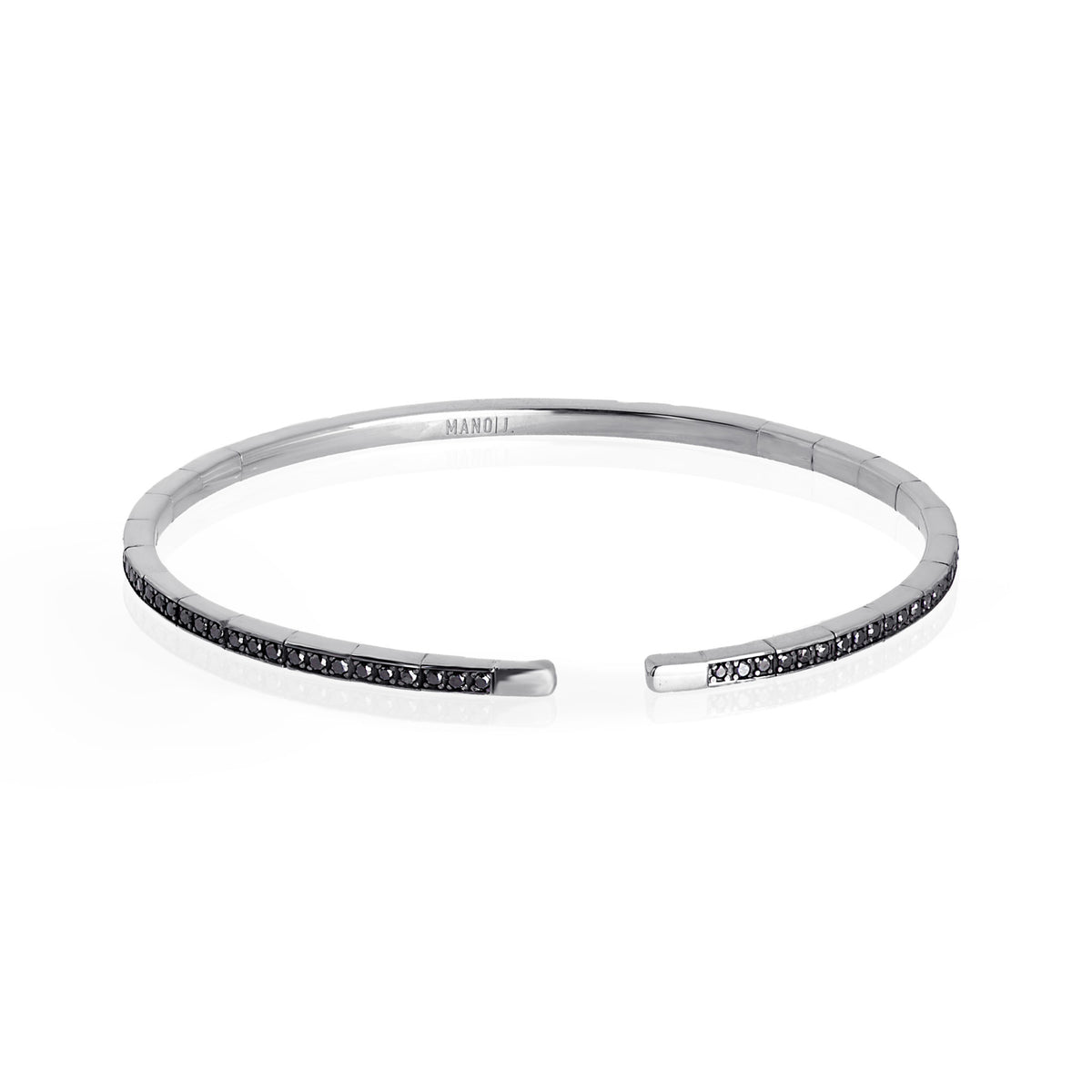 BRACCIALE UOMO A MOLLA IN ORO BIANCO 18KT TUTTO INCASSATO CON DIAMANTI BLACK