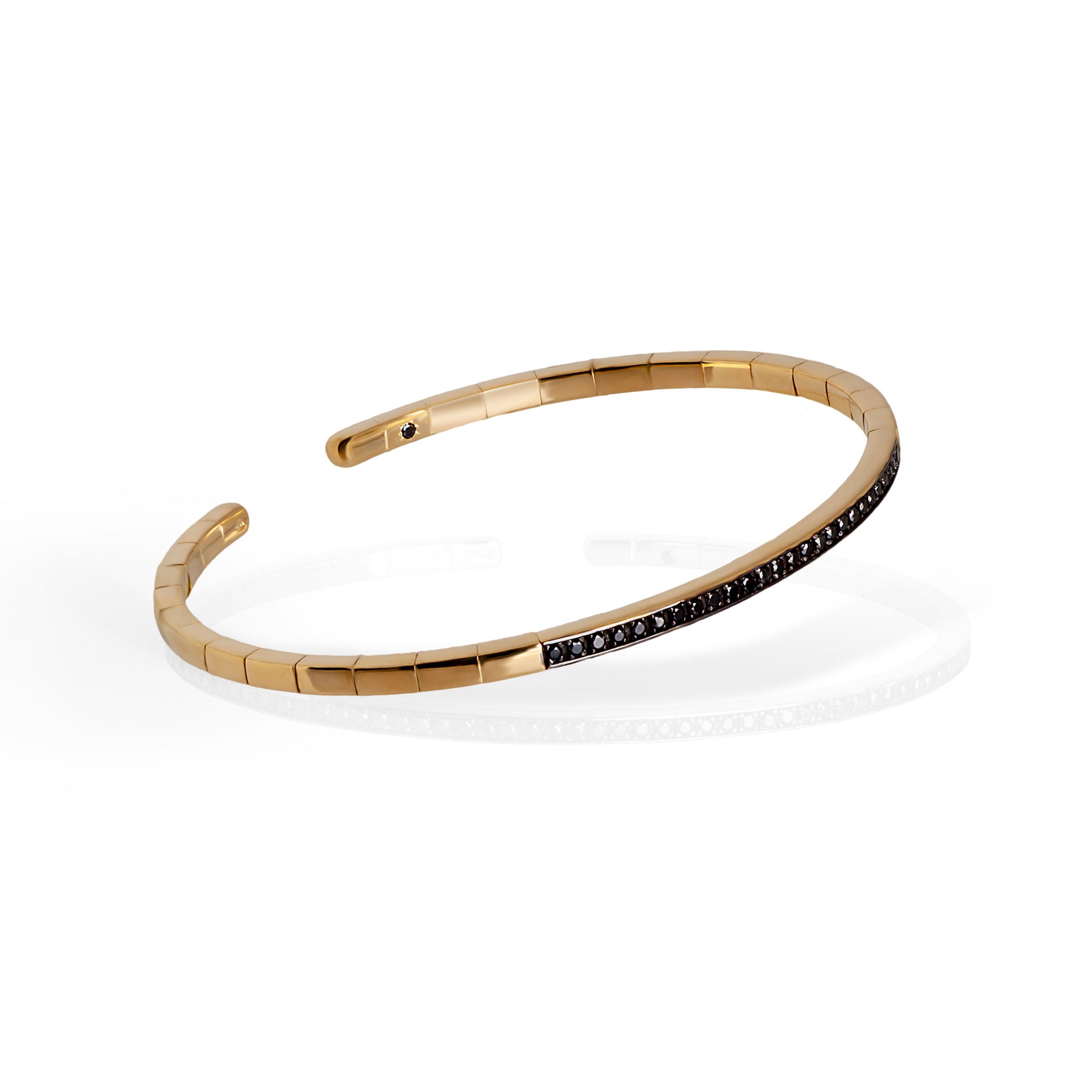 Bracelet A MOLLA IN Yellow gold 18 KT and 27 Diamonds BLACK by 1 PUNTO