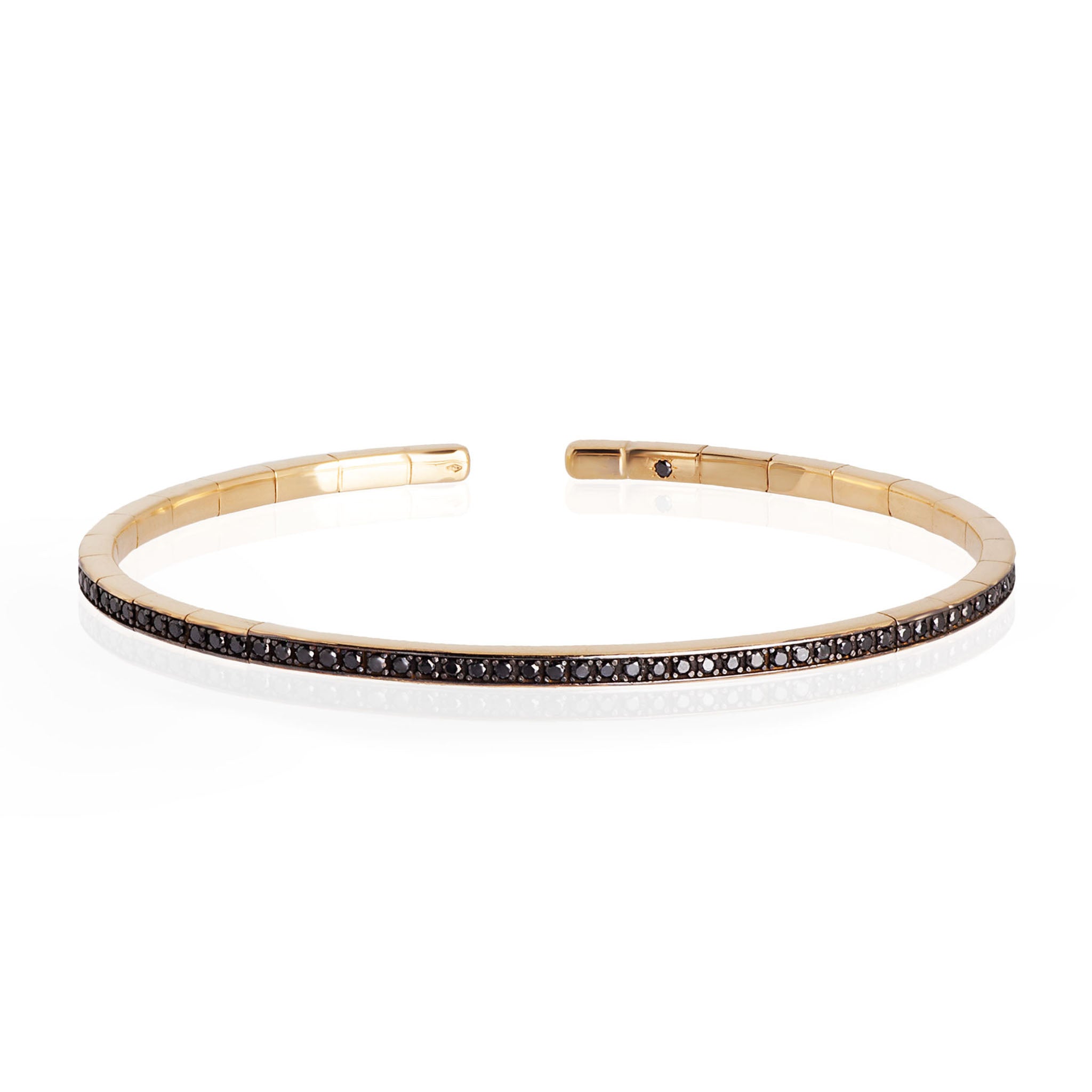 Bracelet UOMO A MOLLA IN Yellow gold 18 KT TUTTO INCASSATO with BLACK