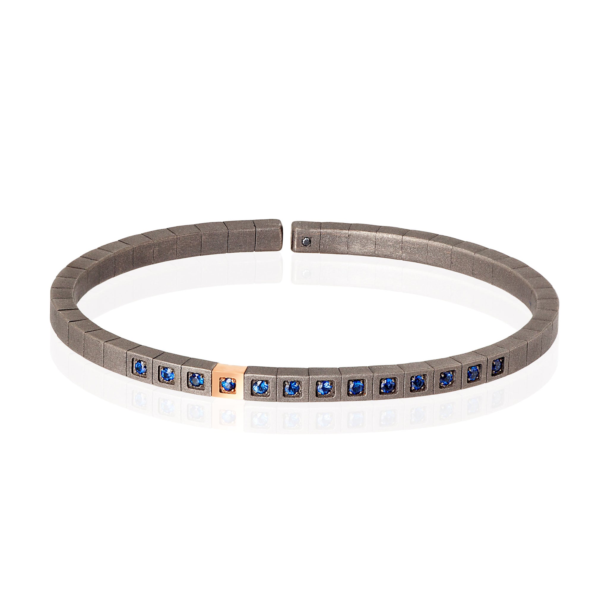 Bracelet UOMO IN Titanium, Rose gold 9 KT and ZAFFIRI BLU.