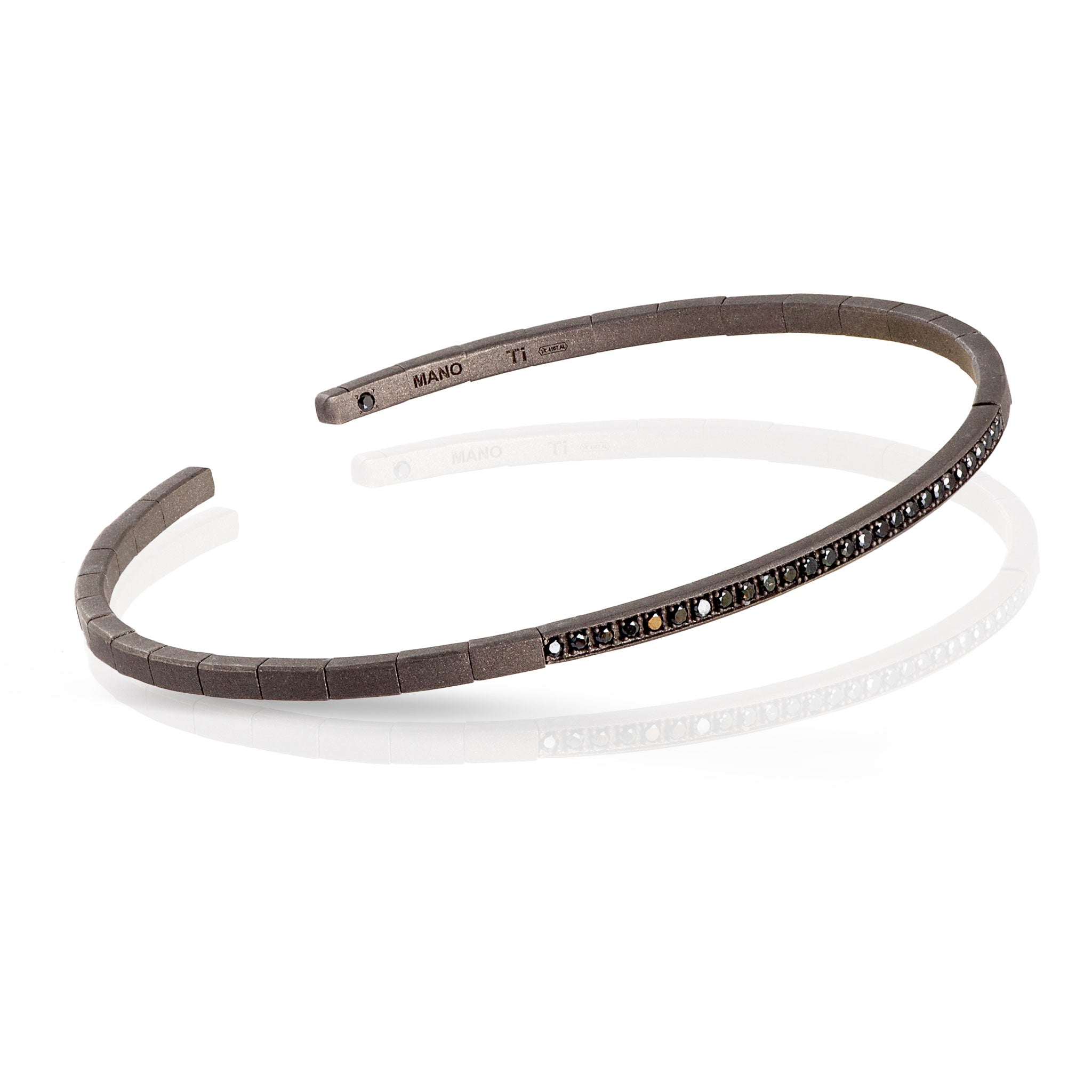 Bracelet A MOLLA IN Titanium and 27 Diamonds BLACK by 1 PUNTO