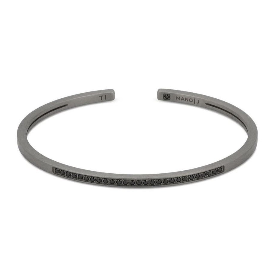 BRACCIALE A MOLLA IN TITANIO E 27 DIAMANTI BLACK DA 1 PUNTO