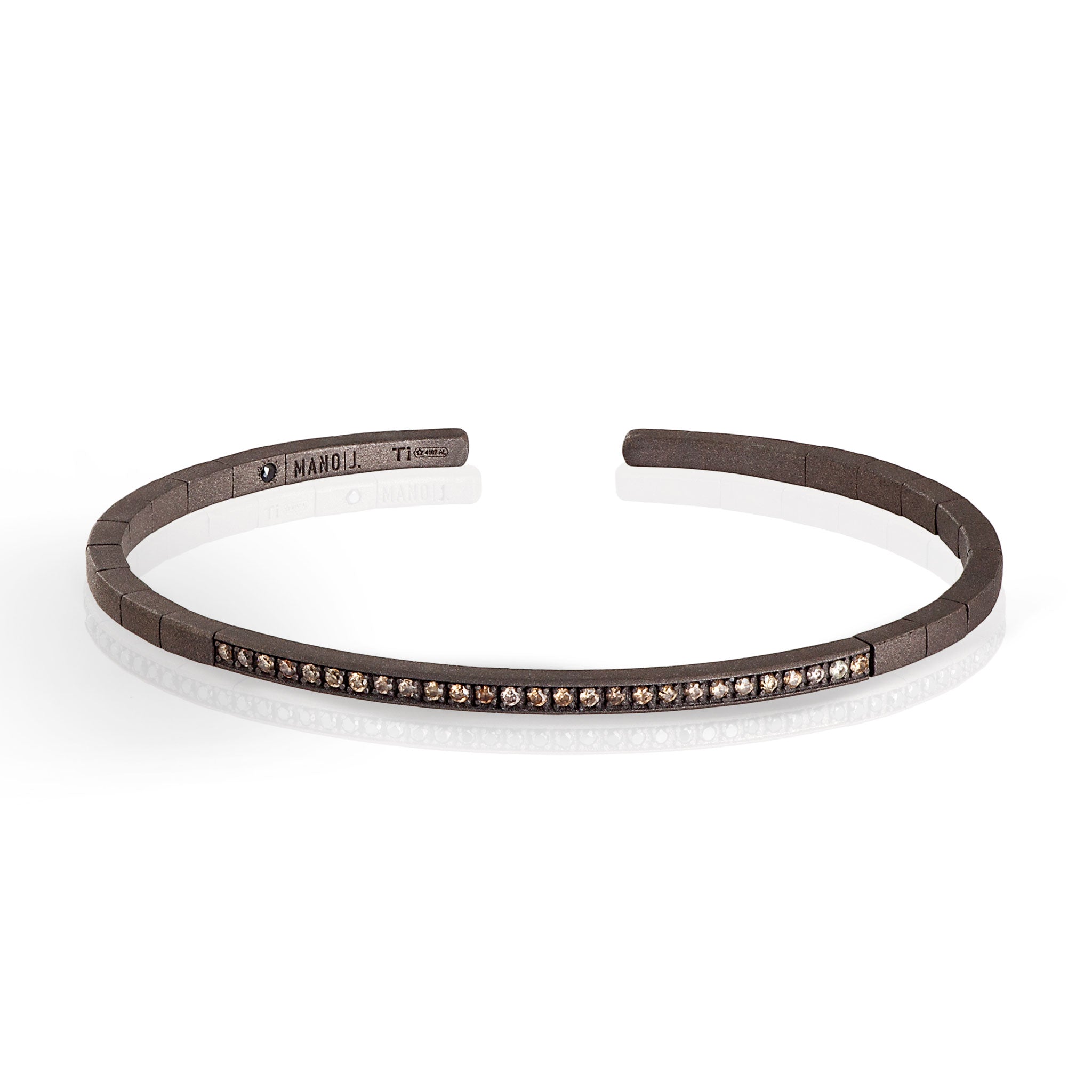 Bracelet A MOLLA IN Titanium and 27 Diamonds BROWN by 1 PUNTO
