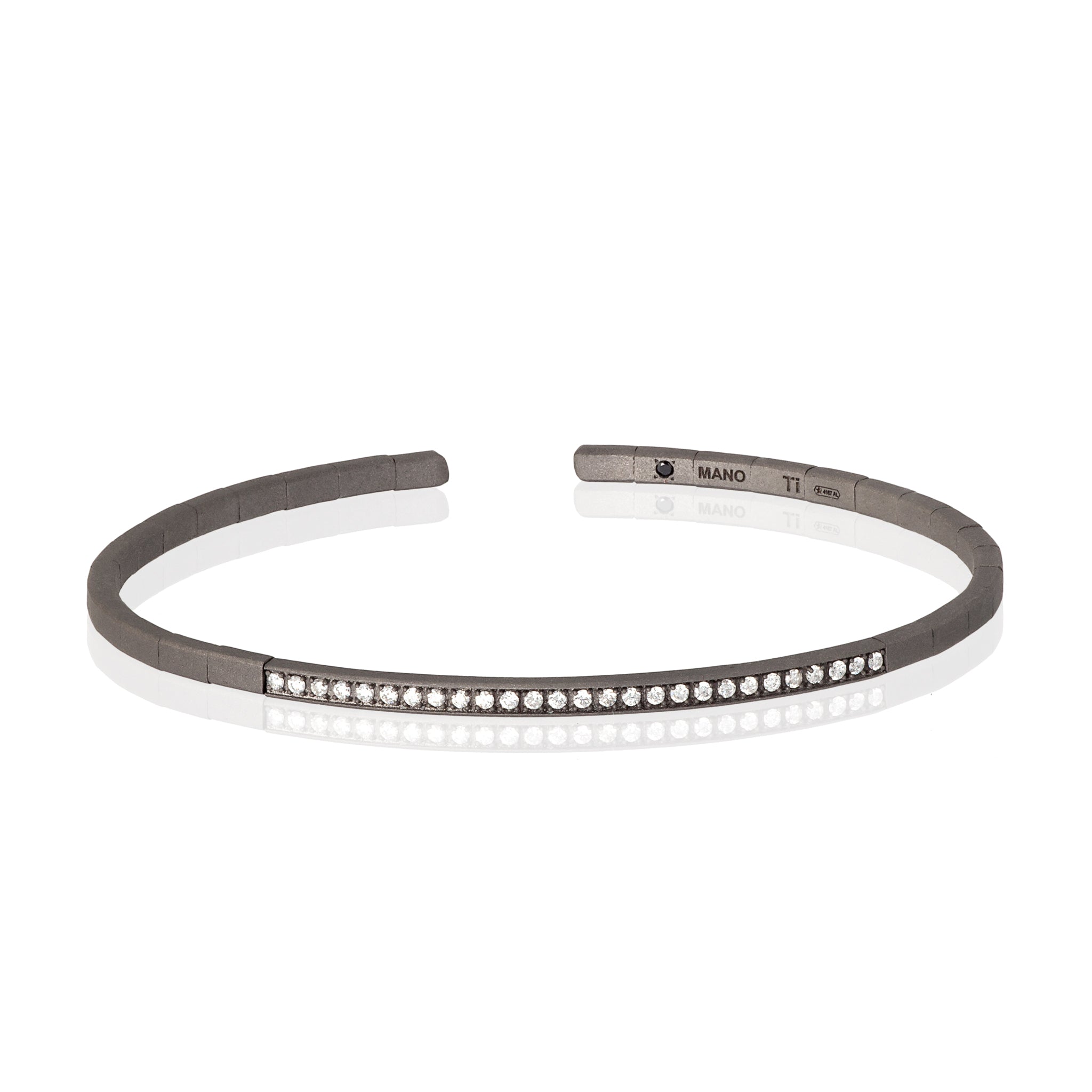 Bracelet A MOLLA IN Titanium and 27 Diamonds WHITE by 1 PUNTO