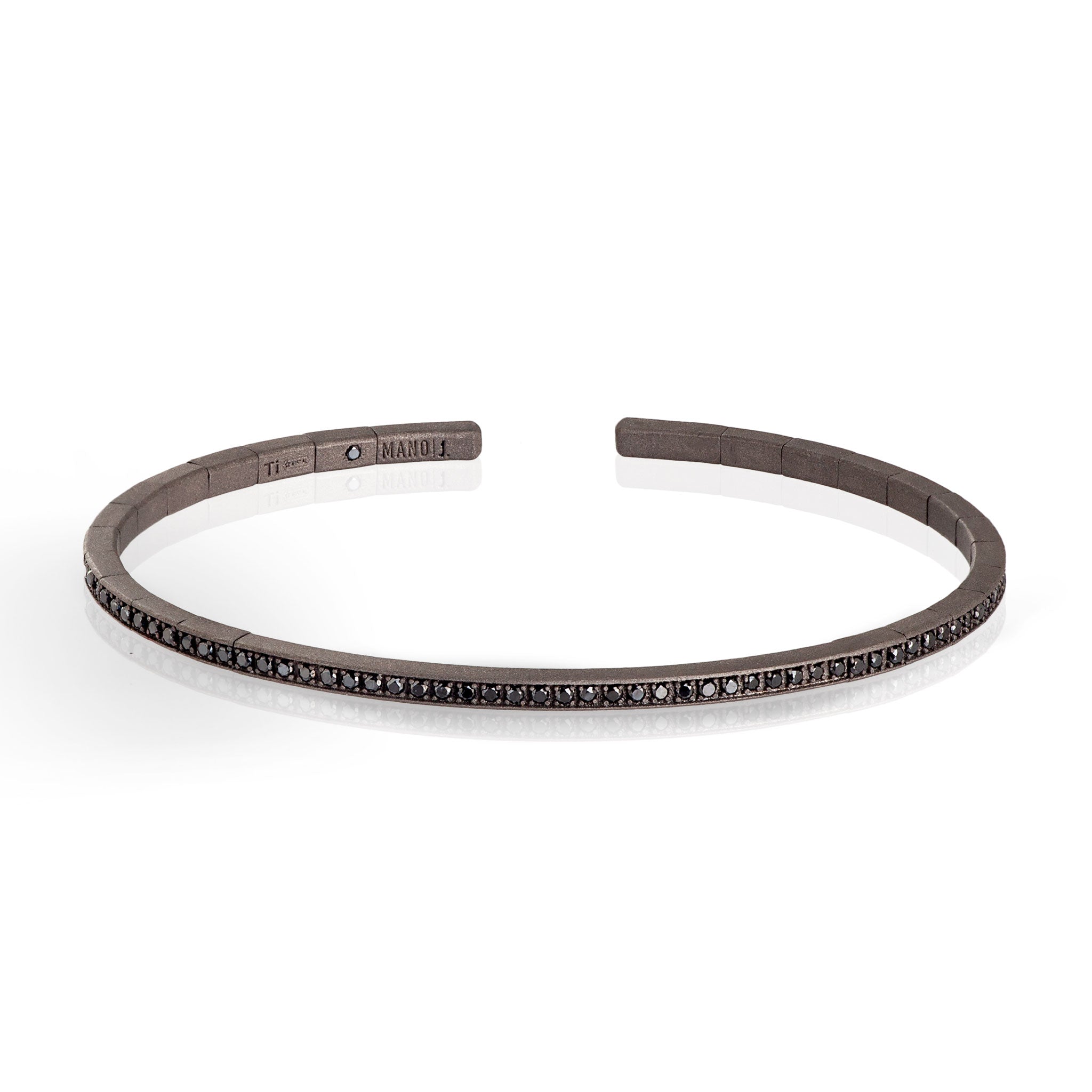 Bracelet UOMO A MOLLA IN Titanium TUTTO INCASSATO with 99 BLACK