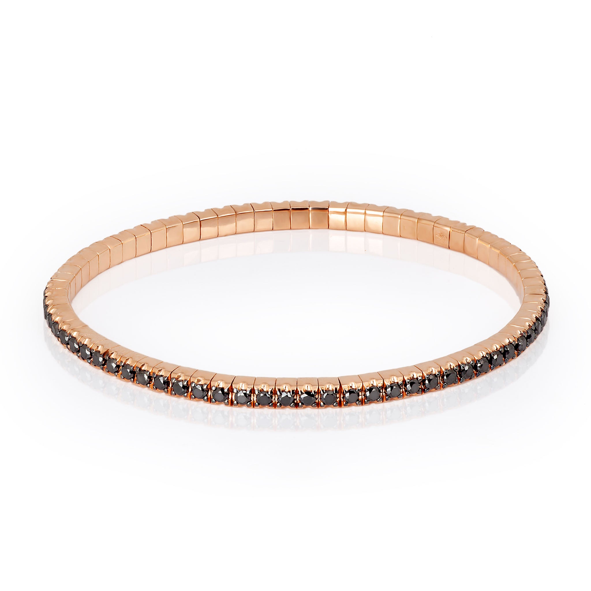 Bracelet TENNIS LOOP IN Rose Gold 9 KT and Diamonds BLACK