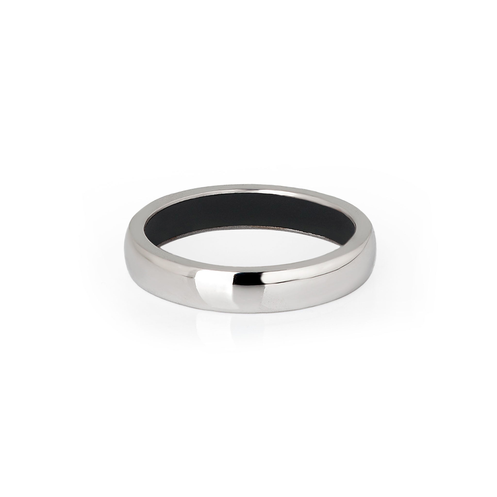 FEDE MATRIMONIALE IN ORO BIANCO 18 KT E INTERNO IN TITANIO NERO
