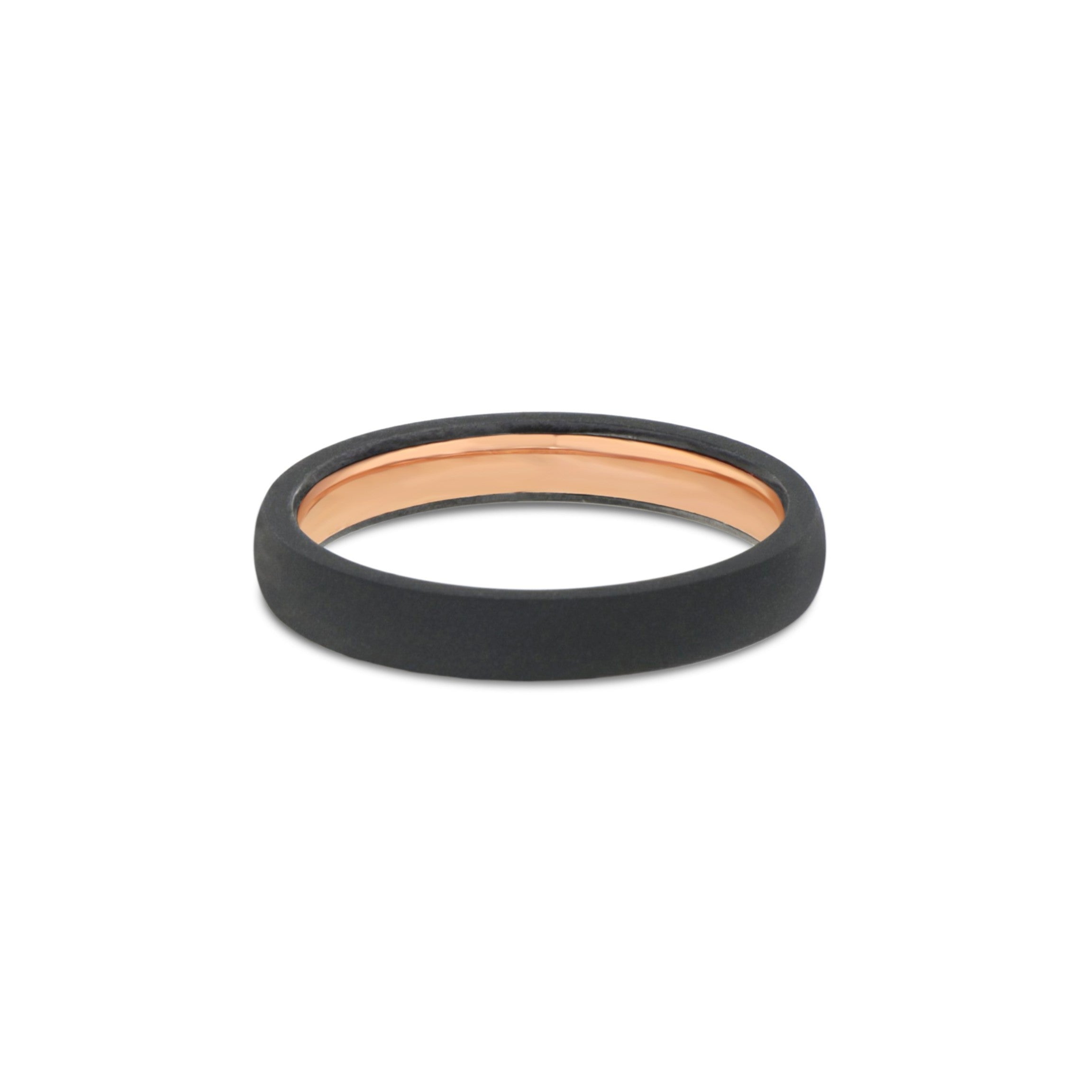 FEDE MATRIMONIALE IN TITANIO NERO E INTERNO IN ORO ROSSO 18 KT