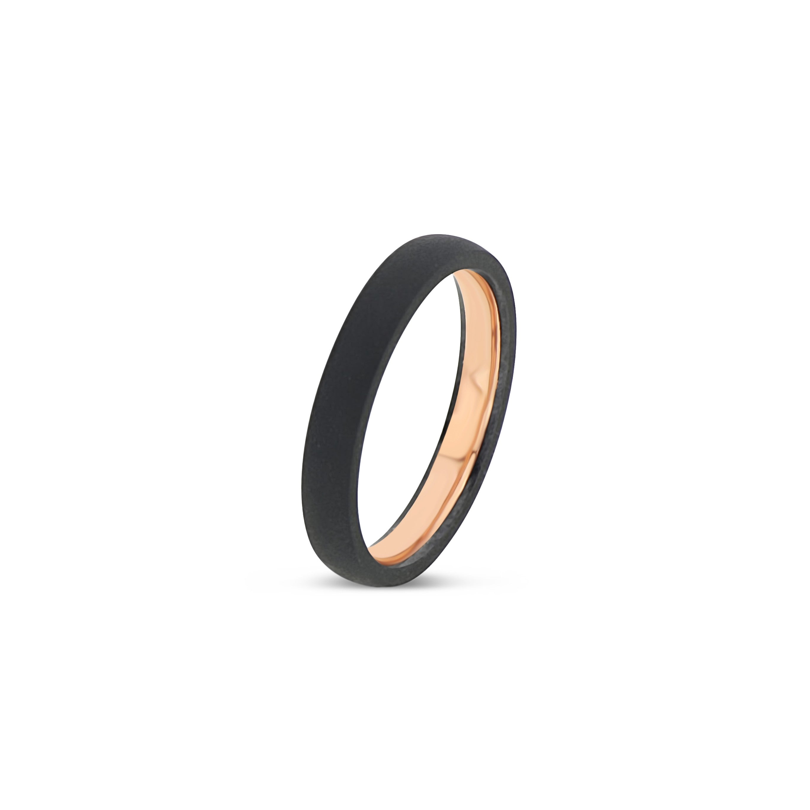 FEDE MATRIMONIALE IN TITANIO NERO E INTERNO IN ORO ROSSO 18 KT