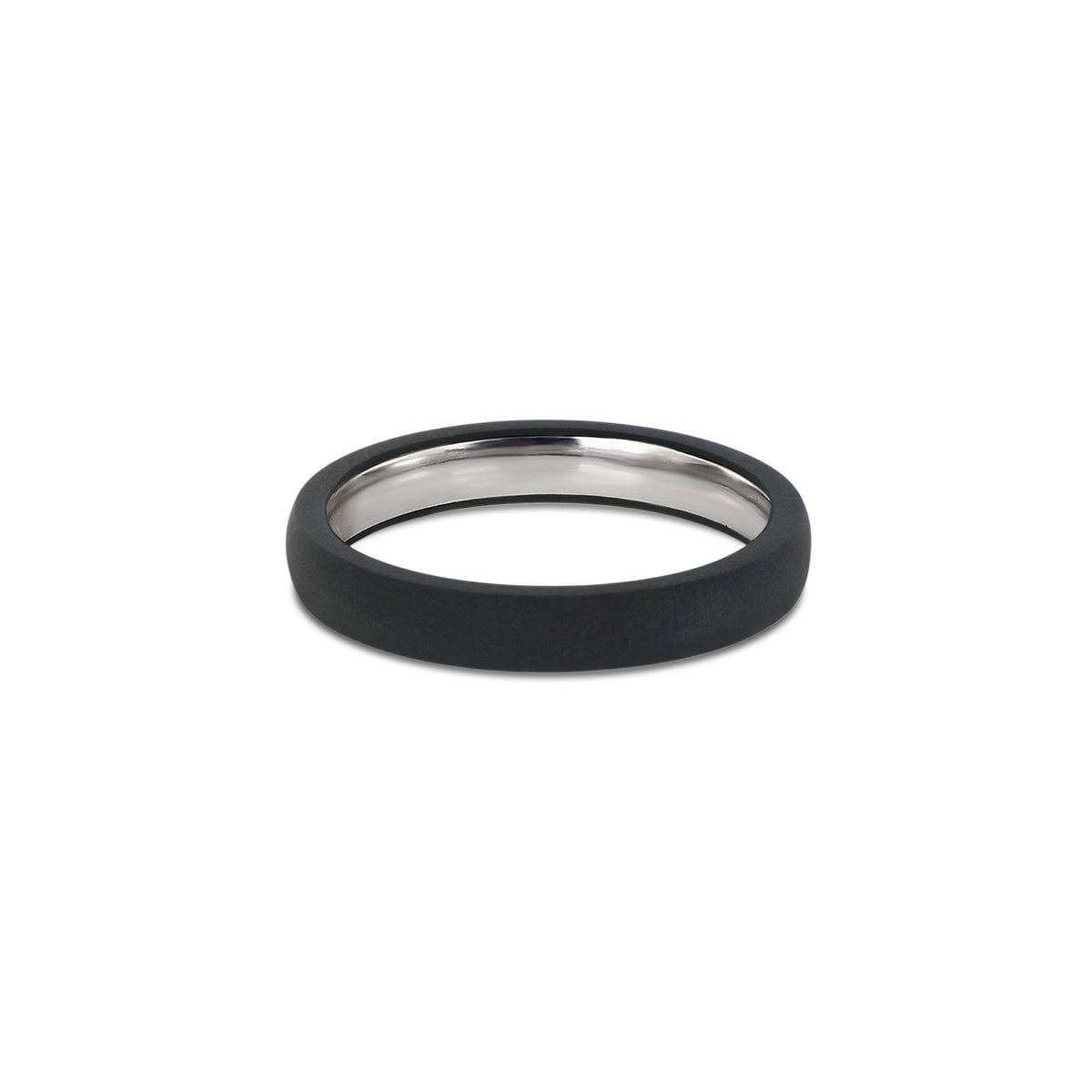 FEDE MATRIMONIALE IN TITANIO NERO E INTERNO IN ORO BIANCO 18 KT