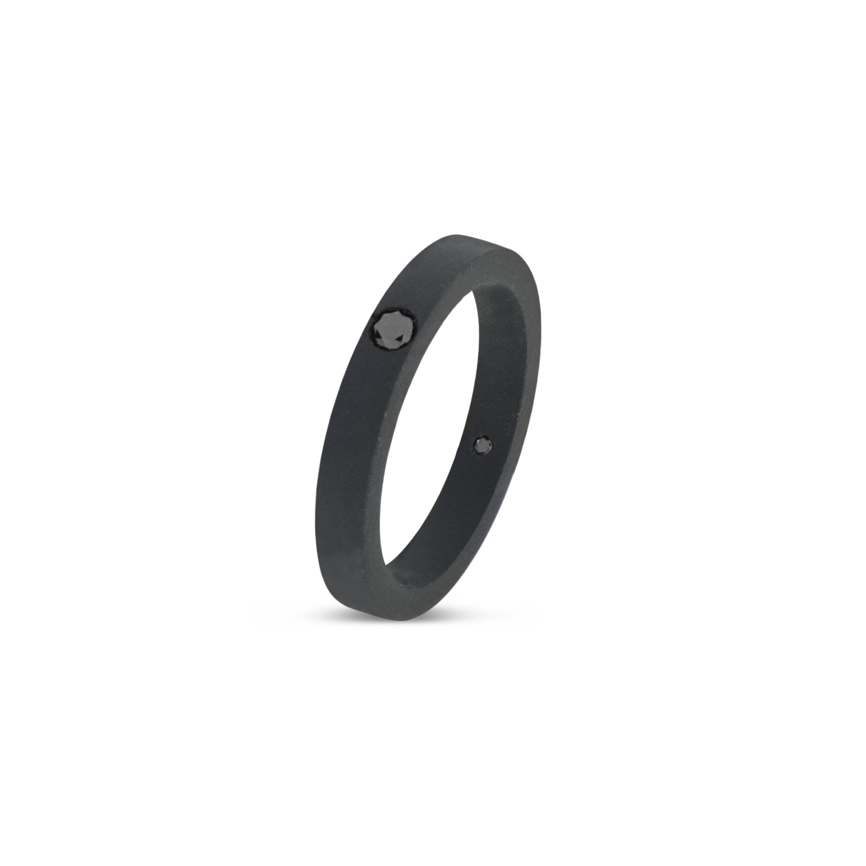SOLITARIO UOMO IN TITANIO NERO CON DIAMANTE BLACK DA 10 PUNTI