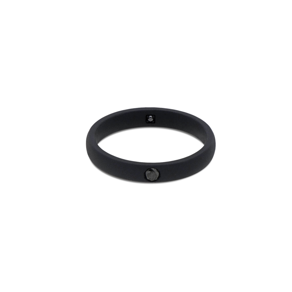 SOLITARIO UOMO IN TITANIO NERO CON DIAMANTE BLACK DA 10 PUNTI