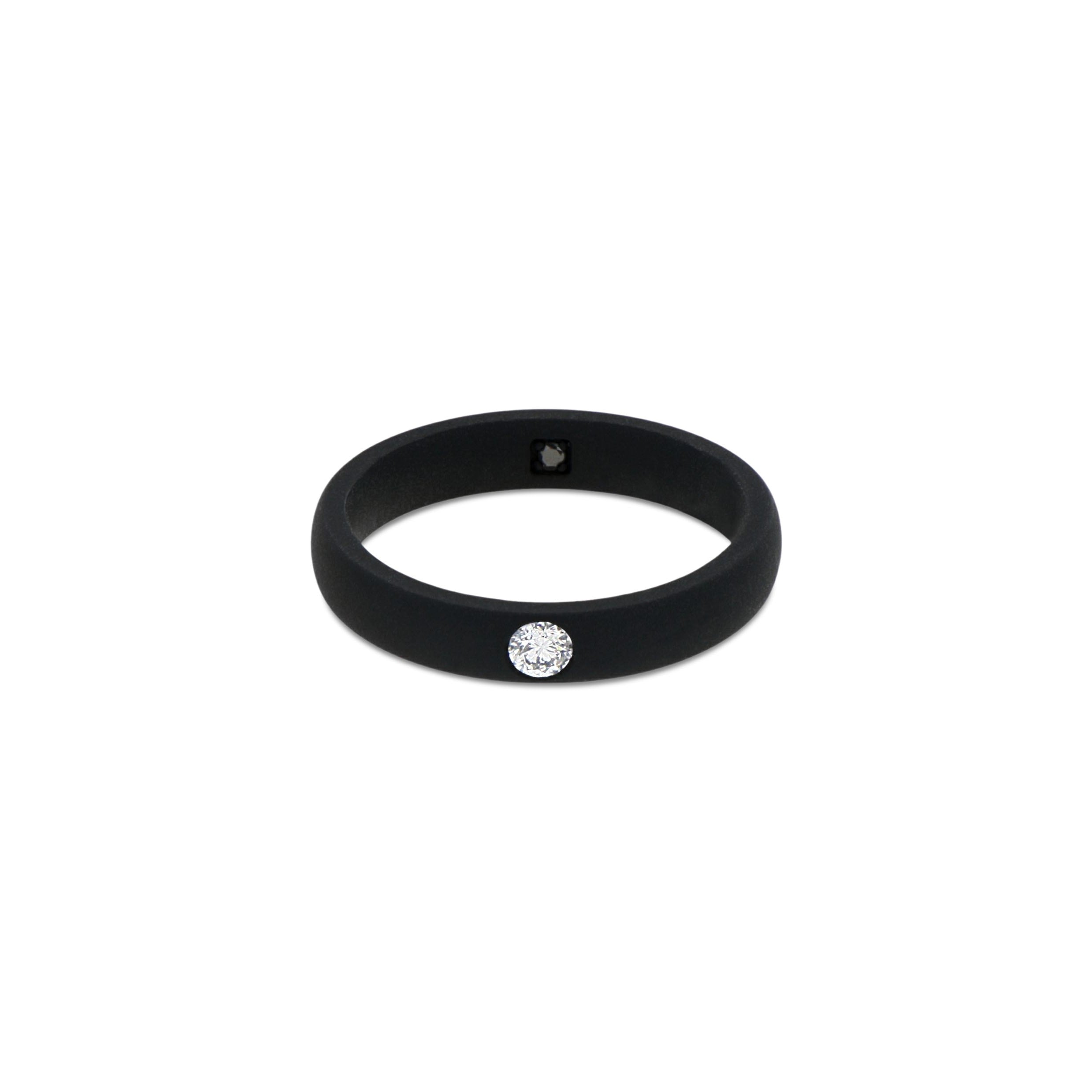 Solitaire ring UOMO IN Titanium NERO with Diamond WHITE by 10 PUNTI
