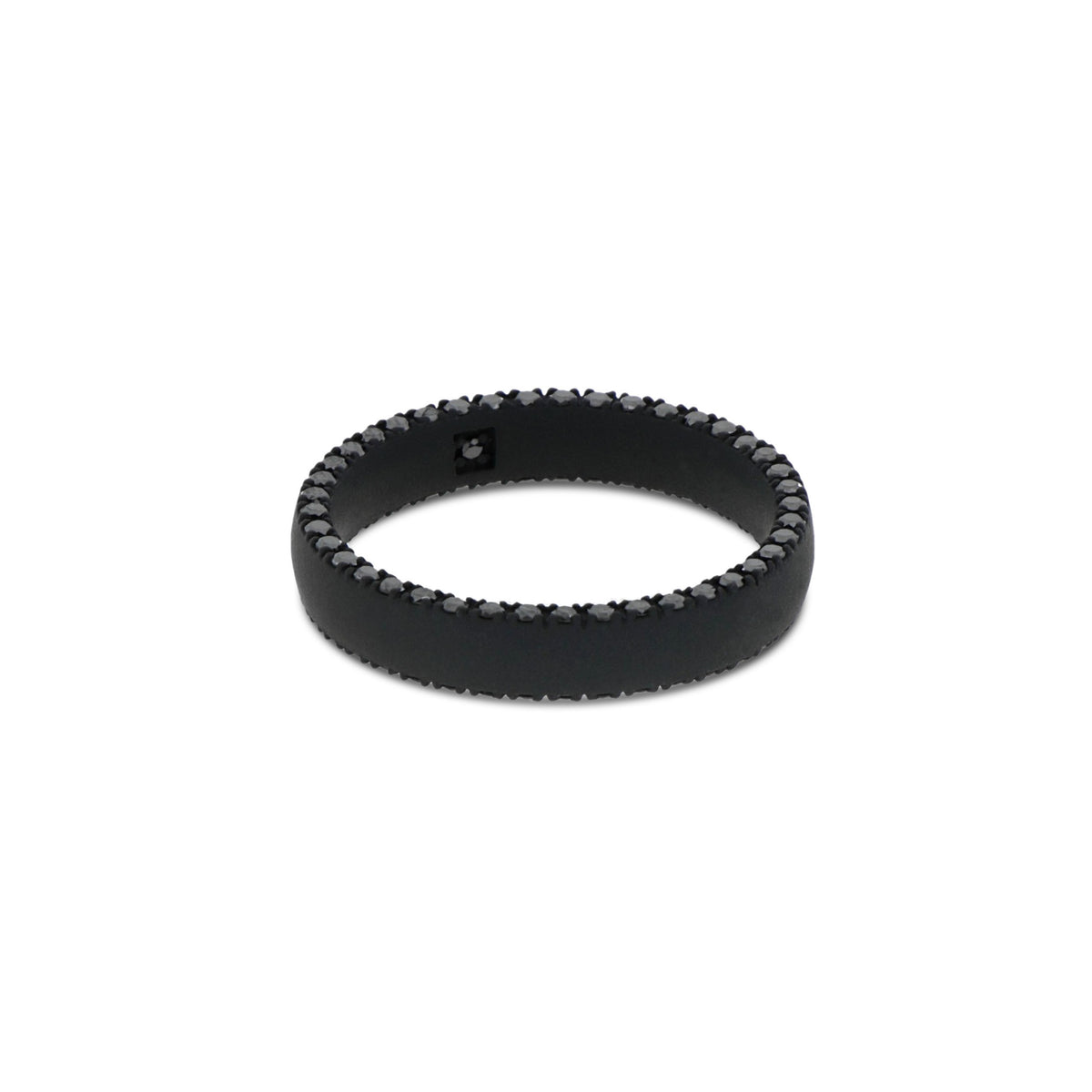 FEDE MATRIMONIALE IN TITANIO NERO E DIAMANTI BLACK LATERALI