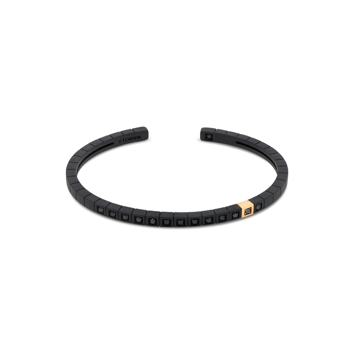 BRACCIALE UOMO IN TITANIO NERO, ORO ROSSO 9 KT, DIAMANTI BLACK
