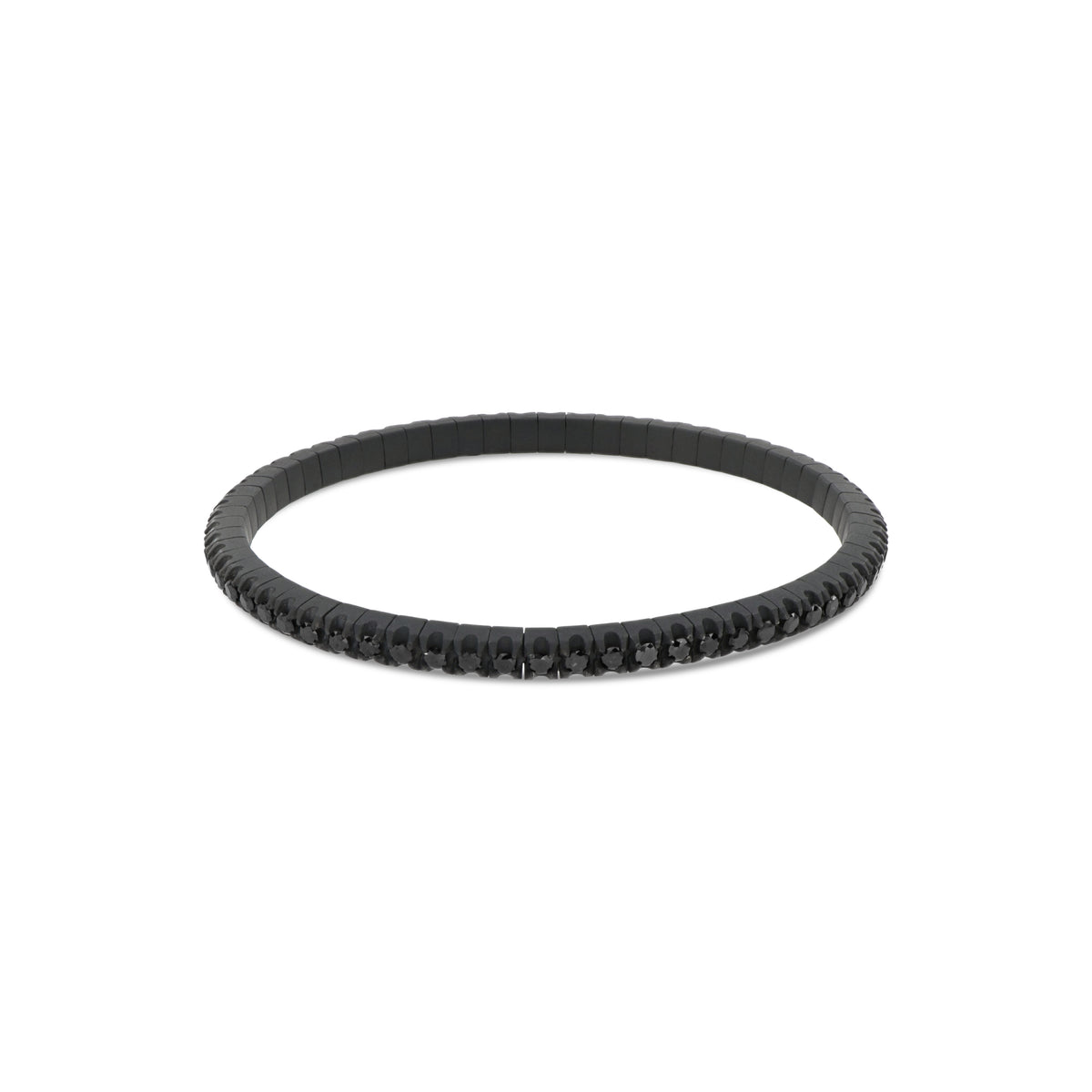BRACCIALE TENNIS IN TITANIO NERO E DIAMANTI BLACK DA 5 PUNTI