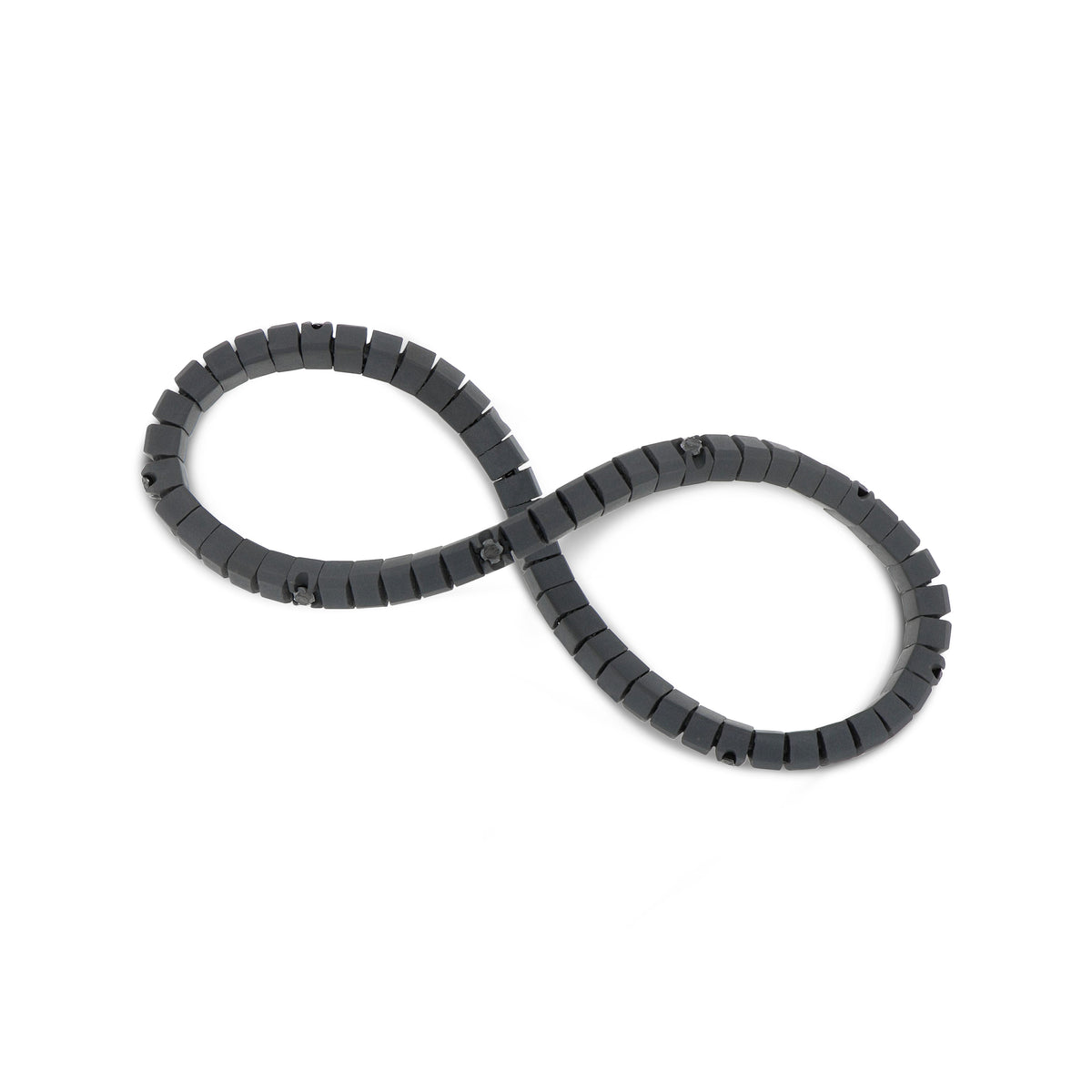 BRACCIALE TENNIS LINEA ELASTICA IN TITANIO NERO E 10 DIAMANTI BLACK DA 5 PUNTI