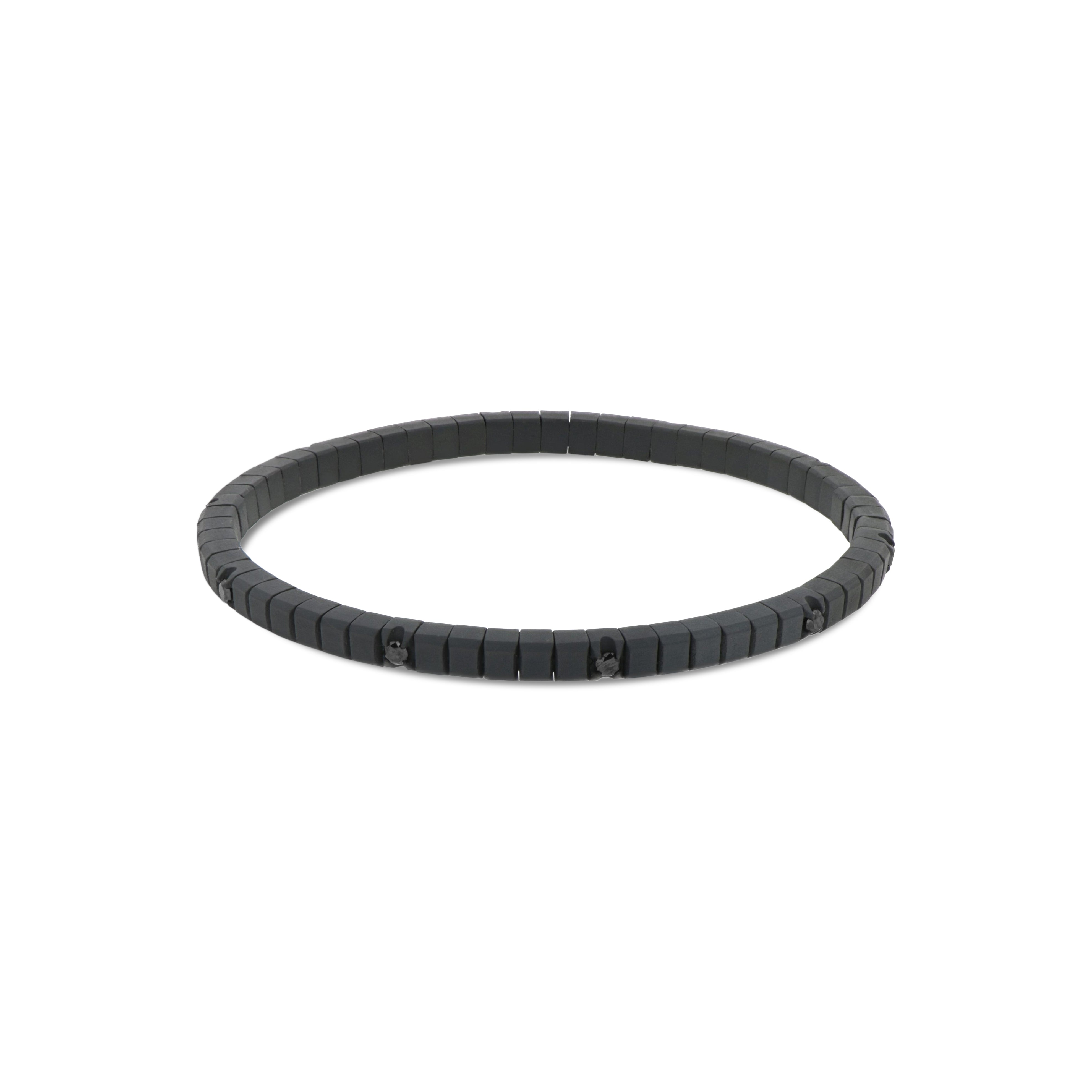 BRACCIALE TENNIS LINEA ELASTICA IN TITANIO NERO E 10 DIAMANTI BLACK DA 5 PUNTI