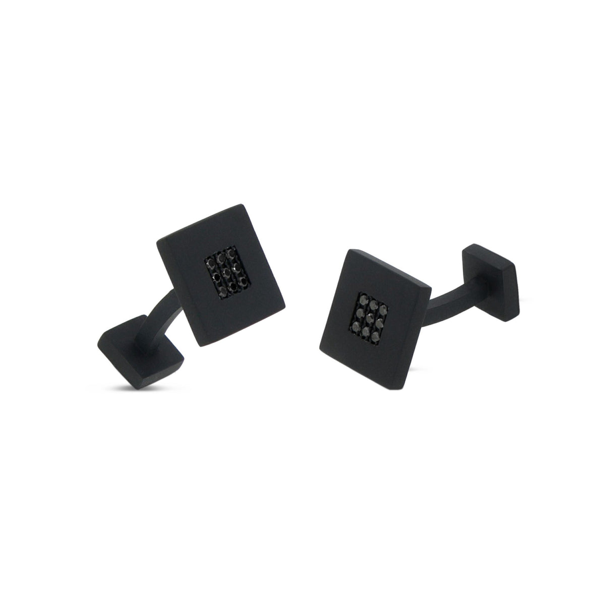 GEMELLI IN TITANIO NERO E 18 DIAMANTI BLACK