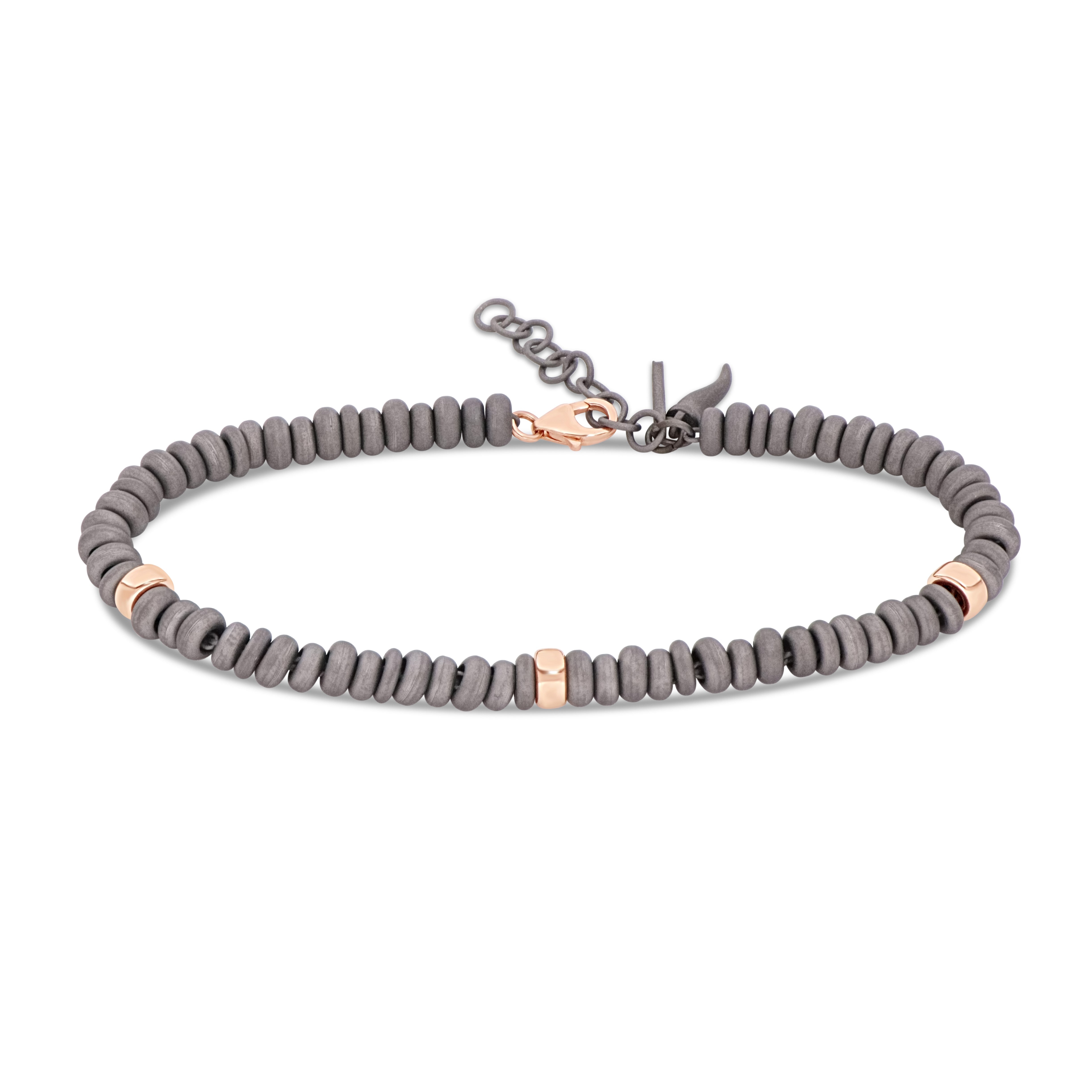 Bracelet UOMO with ANELLINI IN Titanium and Rose Gold 9 KT
