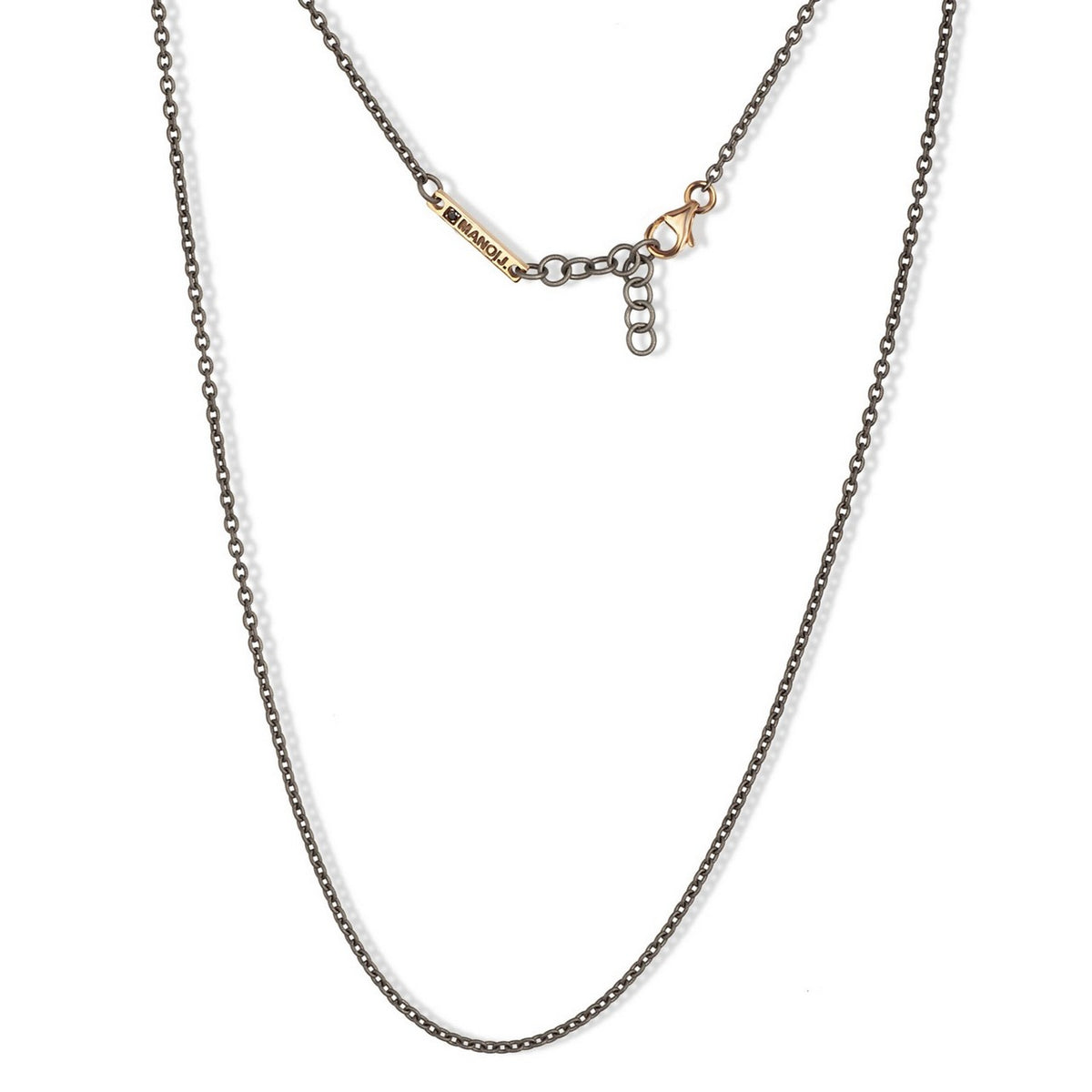 COLLANA DA UOMO IN TITANIO CON MINI BARRETTA E CHIUSURA IN ORO ROSSO 9 KT