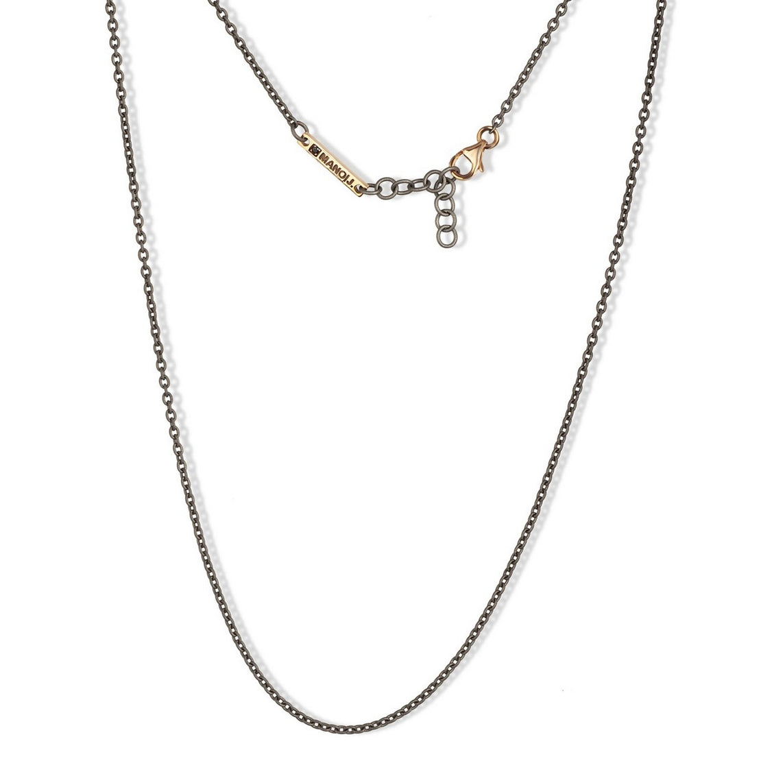 COLLANA DA UOMO IN TITANIO CON MINI BARRETTA E CHIUSURA IN ORO ROSSO 9 KT