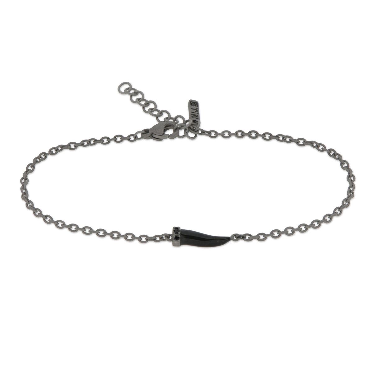 BRACCIALE CON CORNETTO MINI SMALTATO NERO E DIAMANTI BLACK