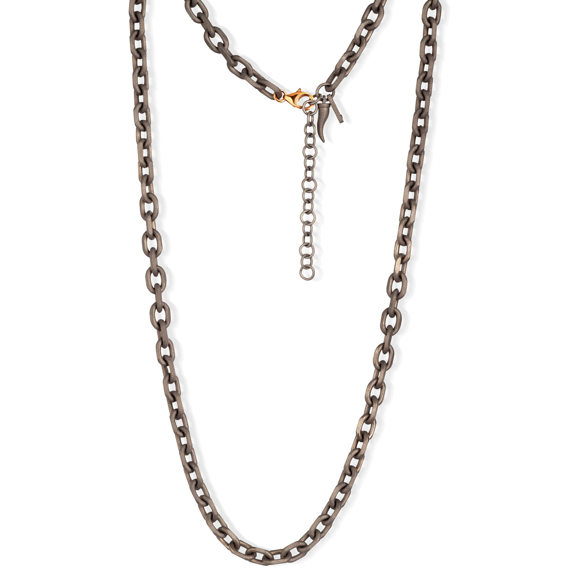 COLLANA UOMO CON CATENA IN TITANIO E CHIUSURA IN ORO ROSSO 9 KT