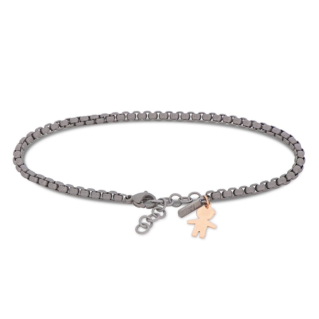 BRACELET HOMME SCOOBYDOO EN TITANE AVEC GARÇON EN OR ROUGE 9 KT