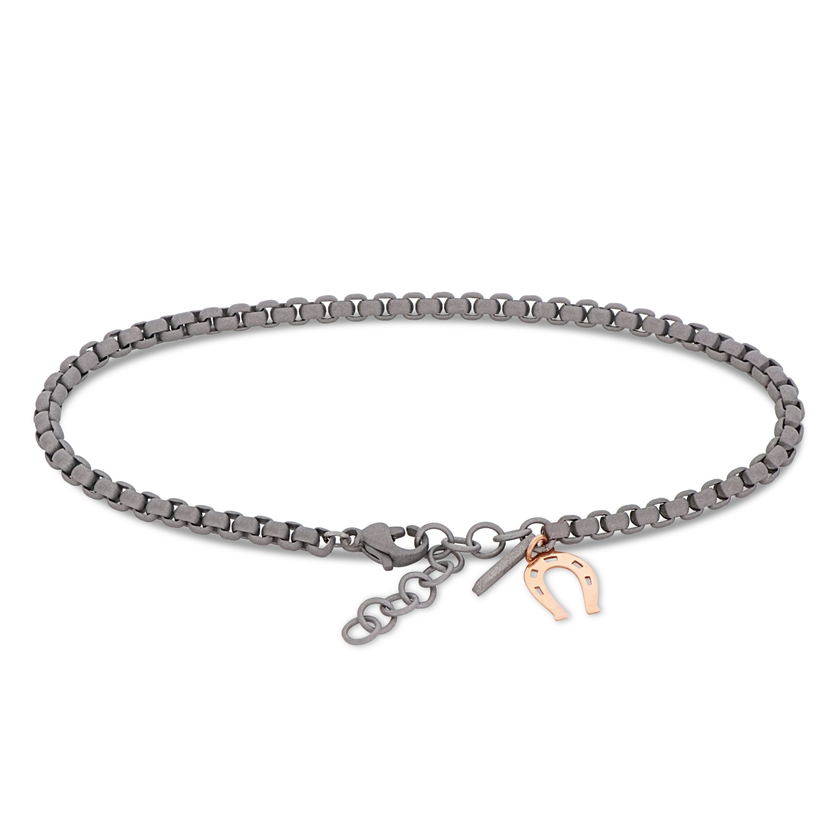 Bracelet UOMO SCOOBYDOO IN Titanium with FERRO of CAVALLO IN Rose gold 9 KT
