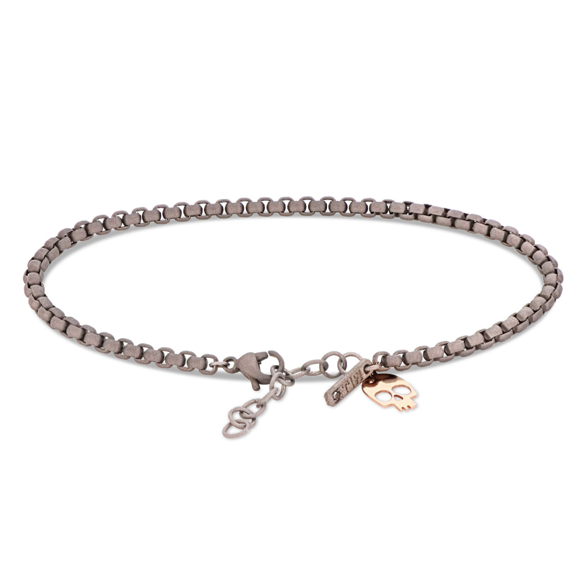 BRACCIALE UOMO SCOOBYDOO IN TITANIO CON TESCHIO IN ORO ROSSO 9 KT