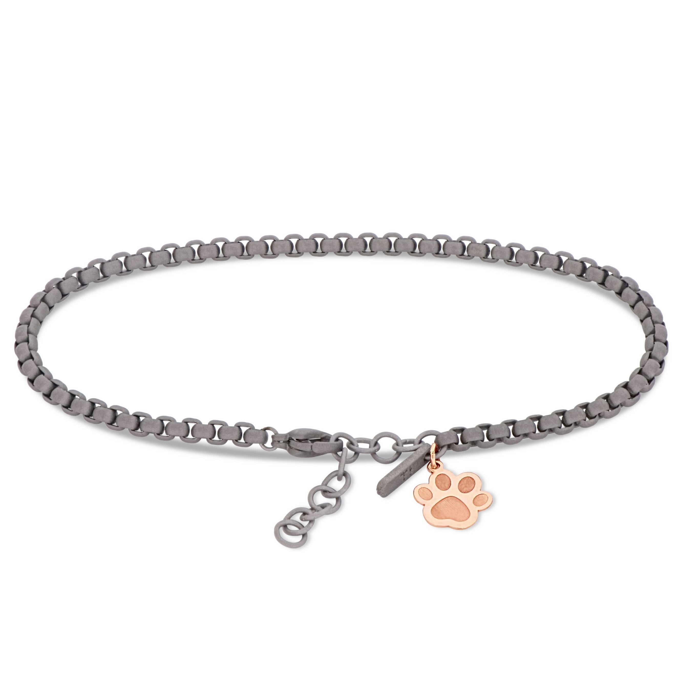 Bracelet UOMO SCOOBYDOO IN Titanium with ZAMPA IN Rose gold 9 KT