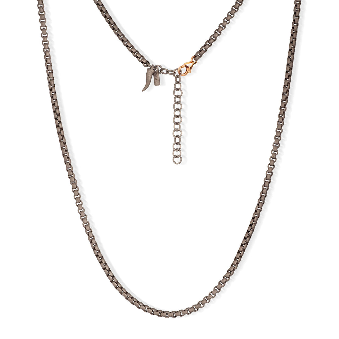 COLLIER HOMME AVEC CHAÎNETTE SCOOBY DOO EN TITANE ET FERMOIR EN OR ROUGE 9 KT