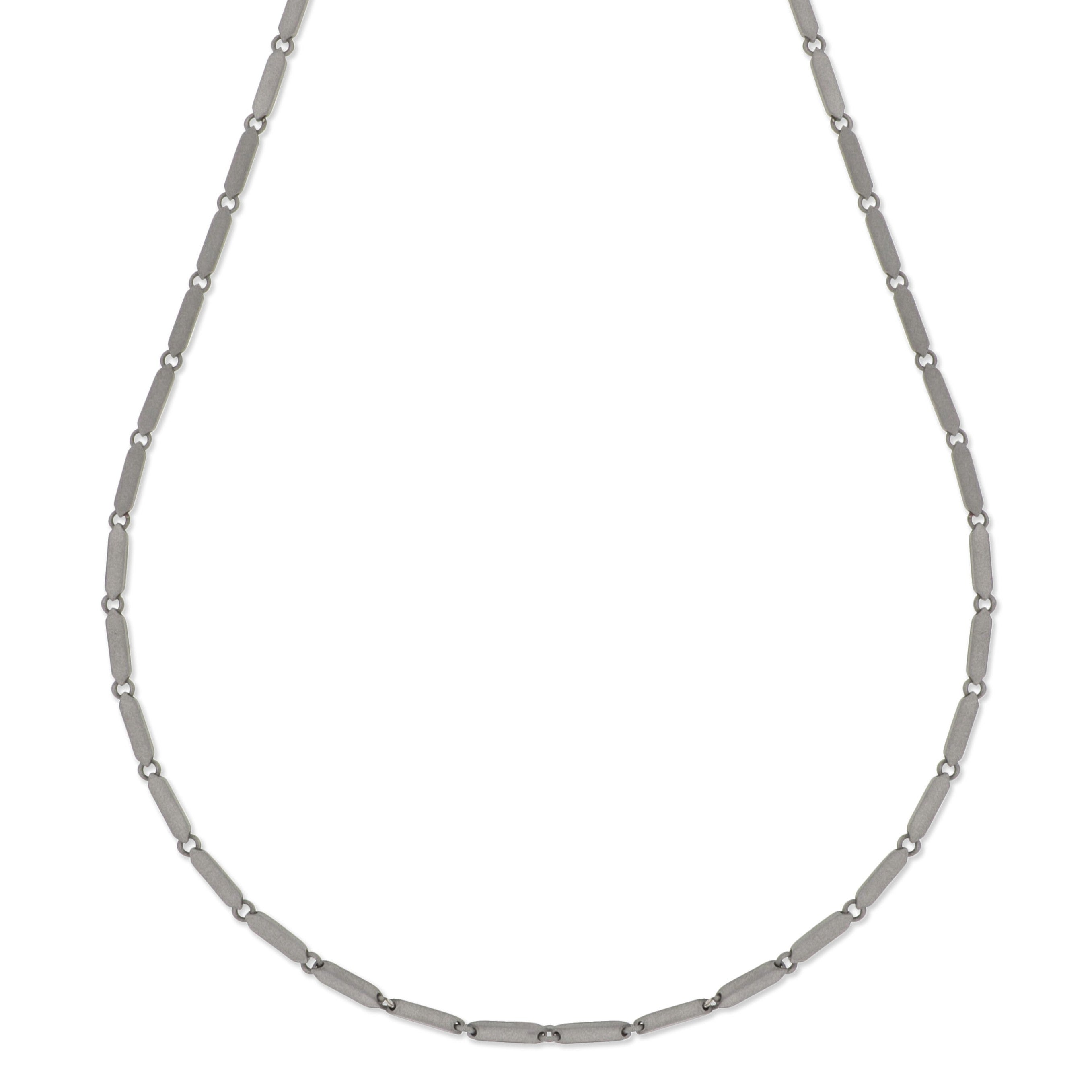 COLLIER NAVETTE EN TITANE ET FERMOIR MOUSQUETON EN OR JAUNE 9 KT