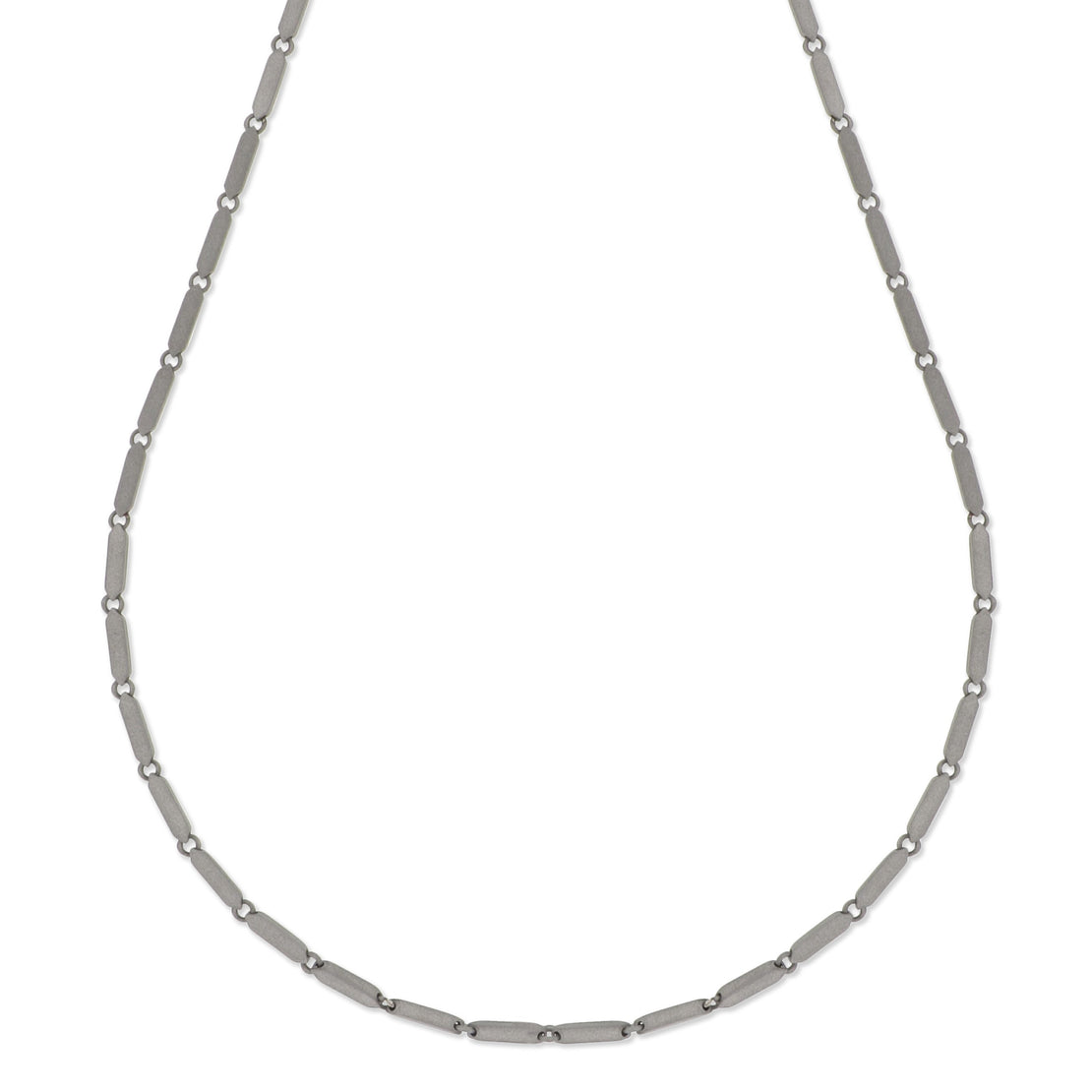 COLLIER NAVETTE EN TITANE ET FERMOIR MOUSQUETON EN OR JAUNE 9 KT