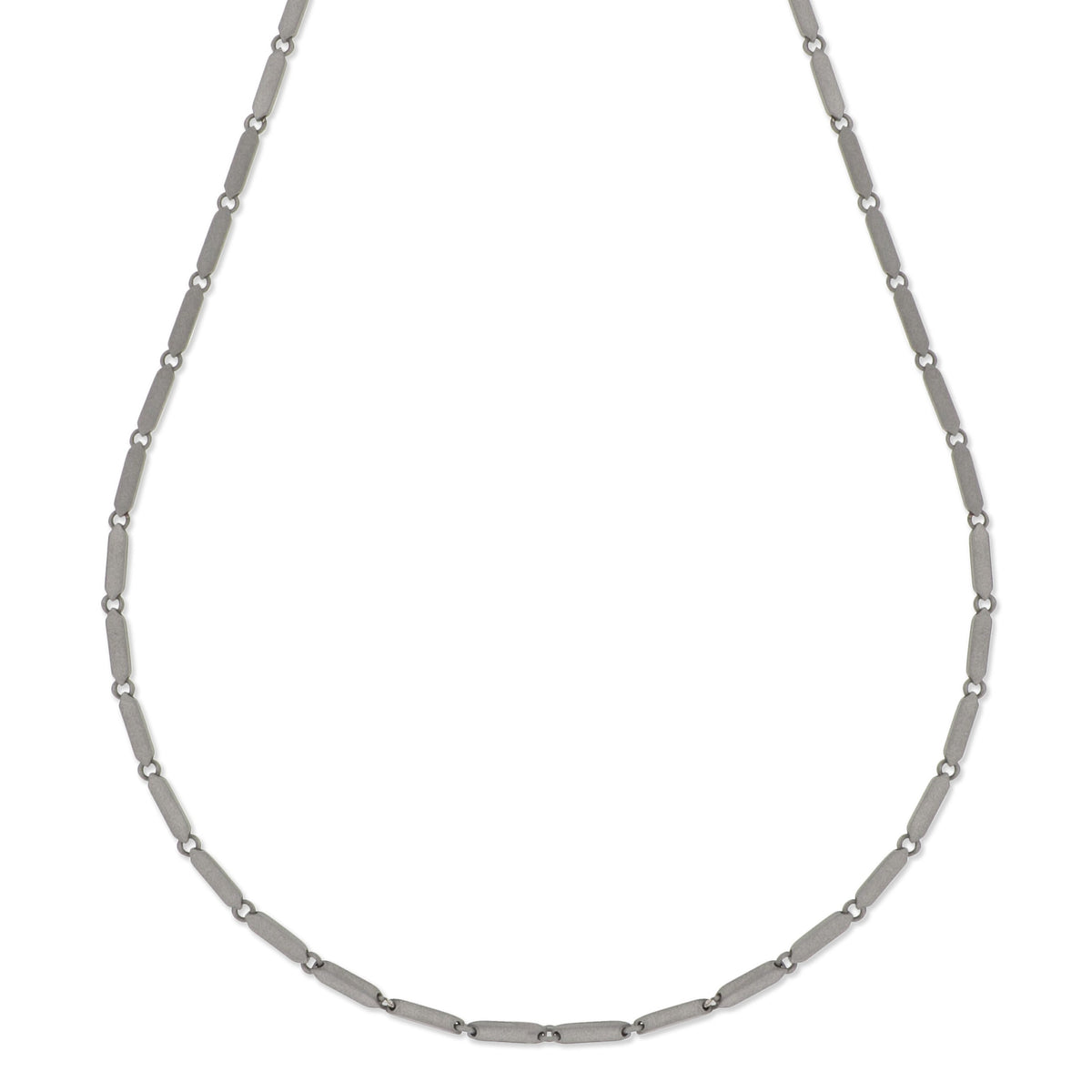 COLLANA NAVETTE IN TITANIO E CHIUSURA MOSCHETTONE IN ORO GIALLO 9 KT
