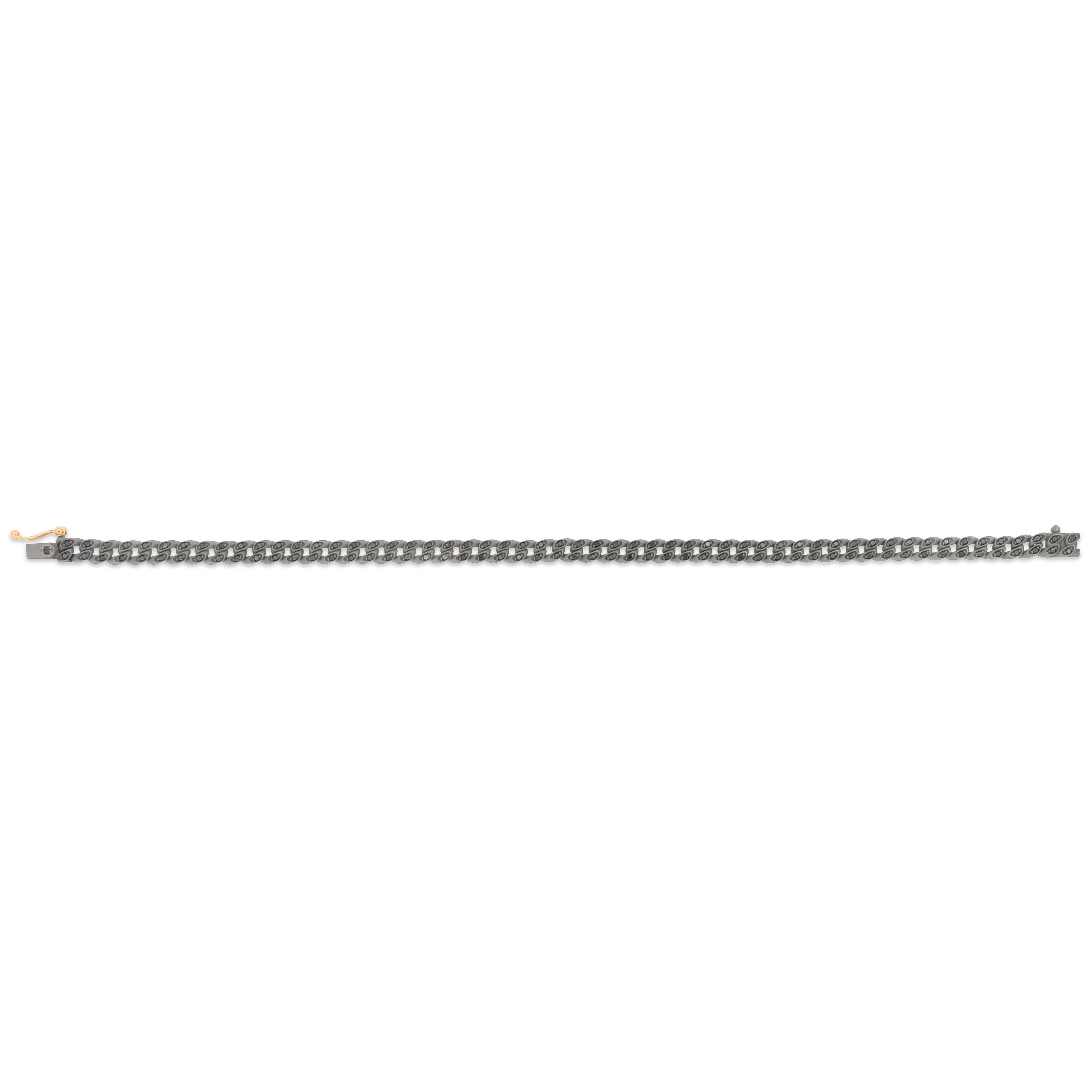 Bracelet GROUMETTE MINI IN Titanium, Diamonds BLACK and Rose gold 18KT