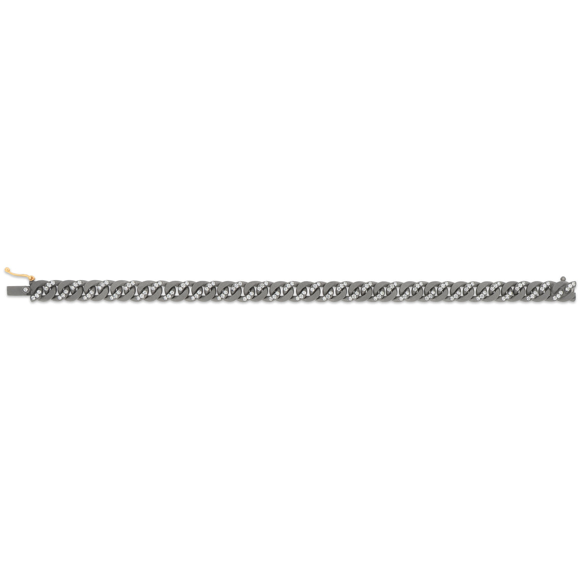 BRACCIALE GROUMETTE ALTERNATO IN TITANIO CON DIAMANTI WHITE E ORO 18 KT