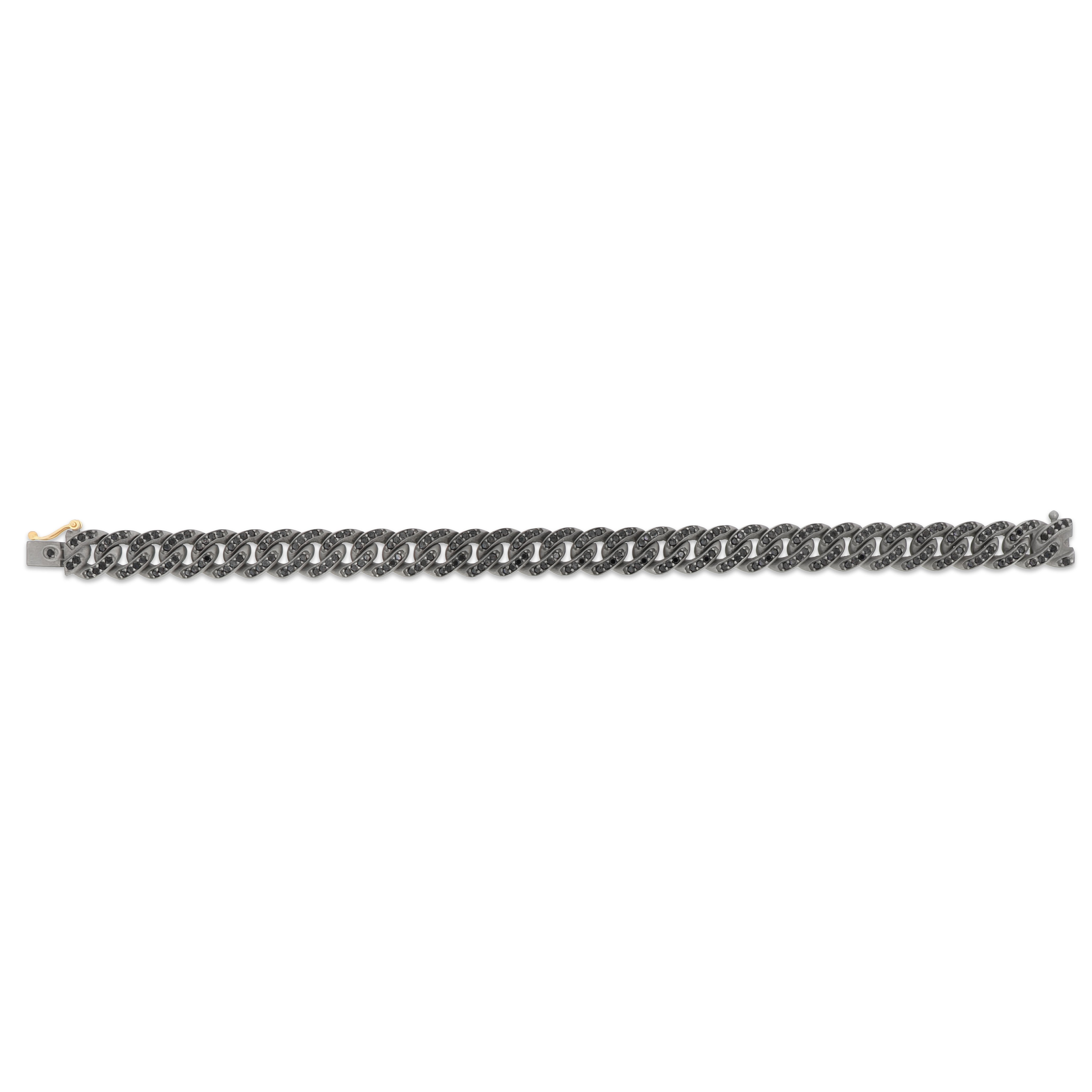 BRACCIALE GROUMETTE IN TITANIO, DIAMANTI BLACK E ORO ROSSO 18 KT
