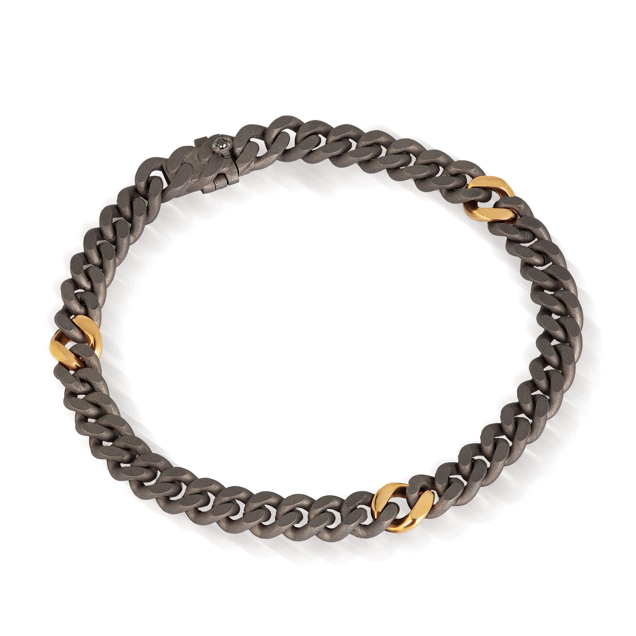 BRACCIALE UOMO IN TITANIO E ORO ROSSO 18KT.